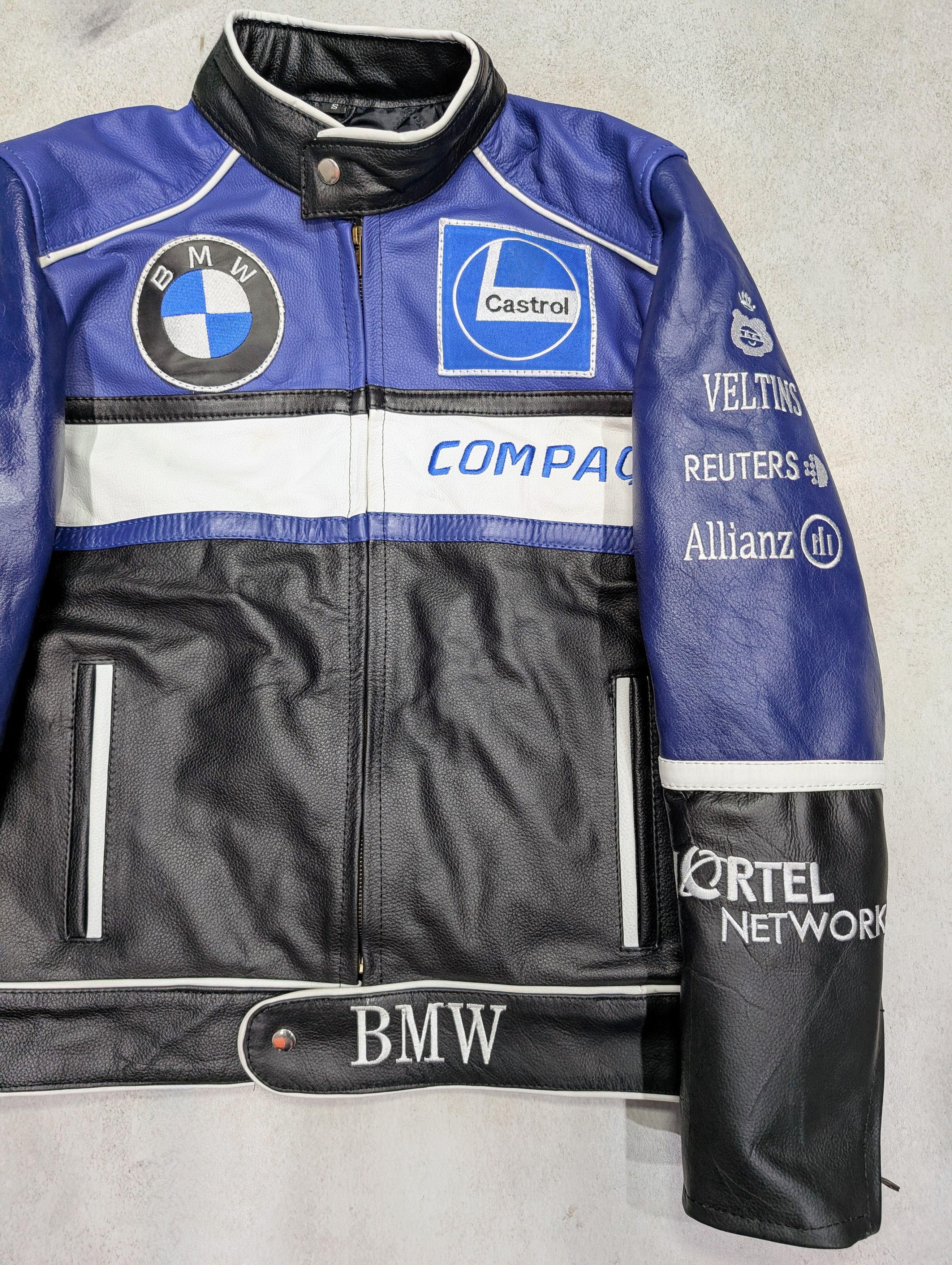 NASCAR 🔥BMW🔥 COMPAQ Racing Leather Jacket Streetwear Size US XL / EU 56 / 4 - 4 Thumbnail