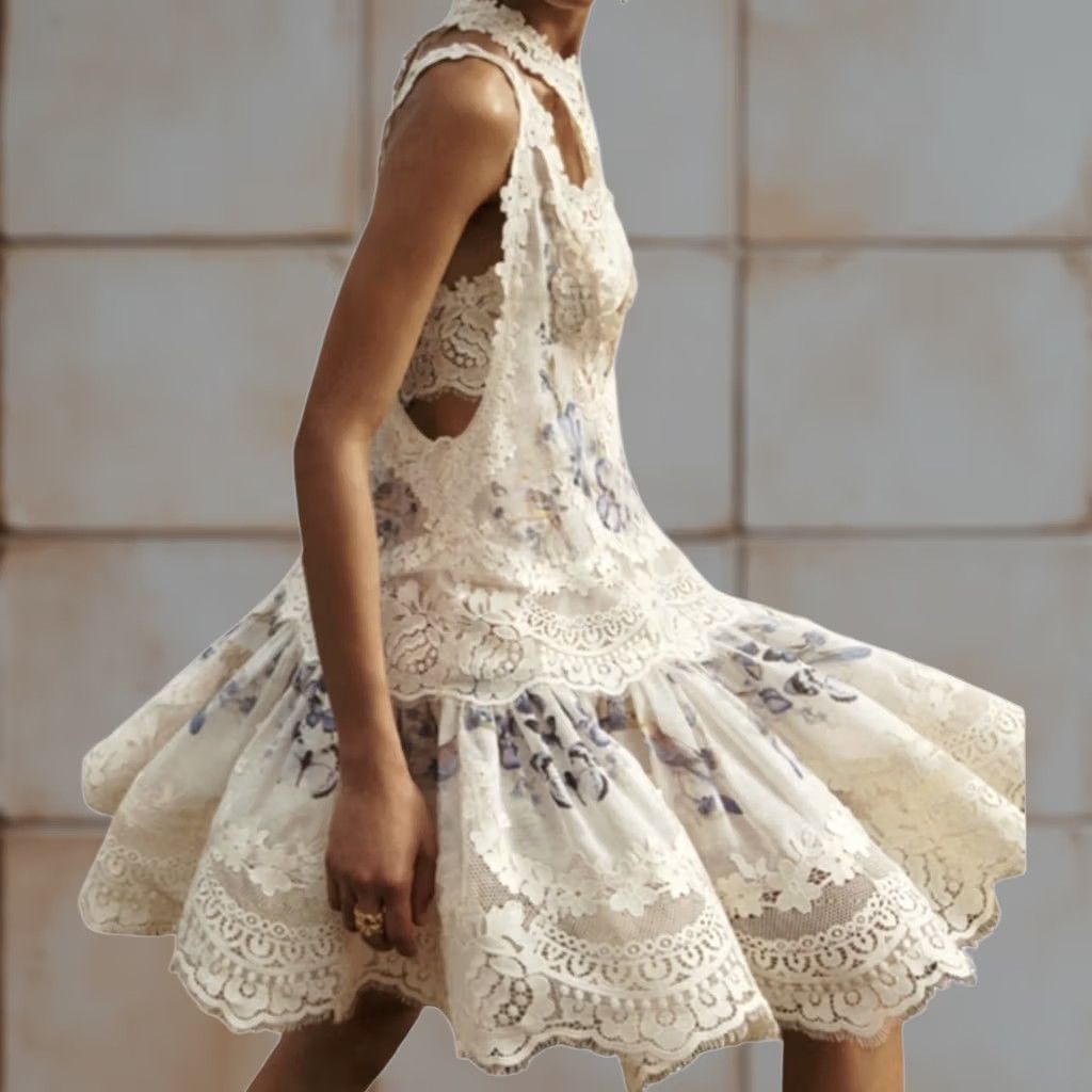 zimmermann rhythm glitter tulle mini dress Zimmermann Rhythm Tie-Neck Ruched Flocked Tulle Mini Dress - Blue