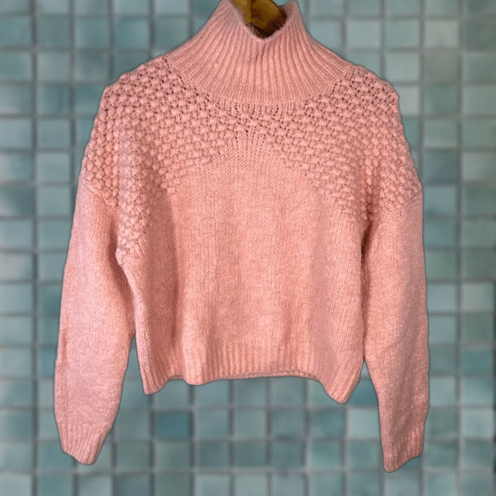 Free People Free People Bradley Sweater Pink Small Knitted Pullover Cropped Boho Chunky Size S / US 4 / IT 40 - 1 Thumbnail