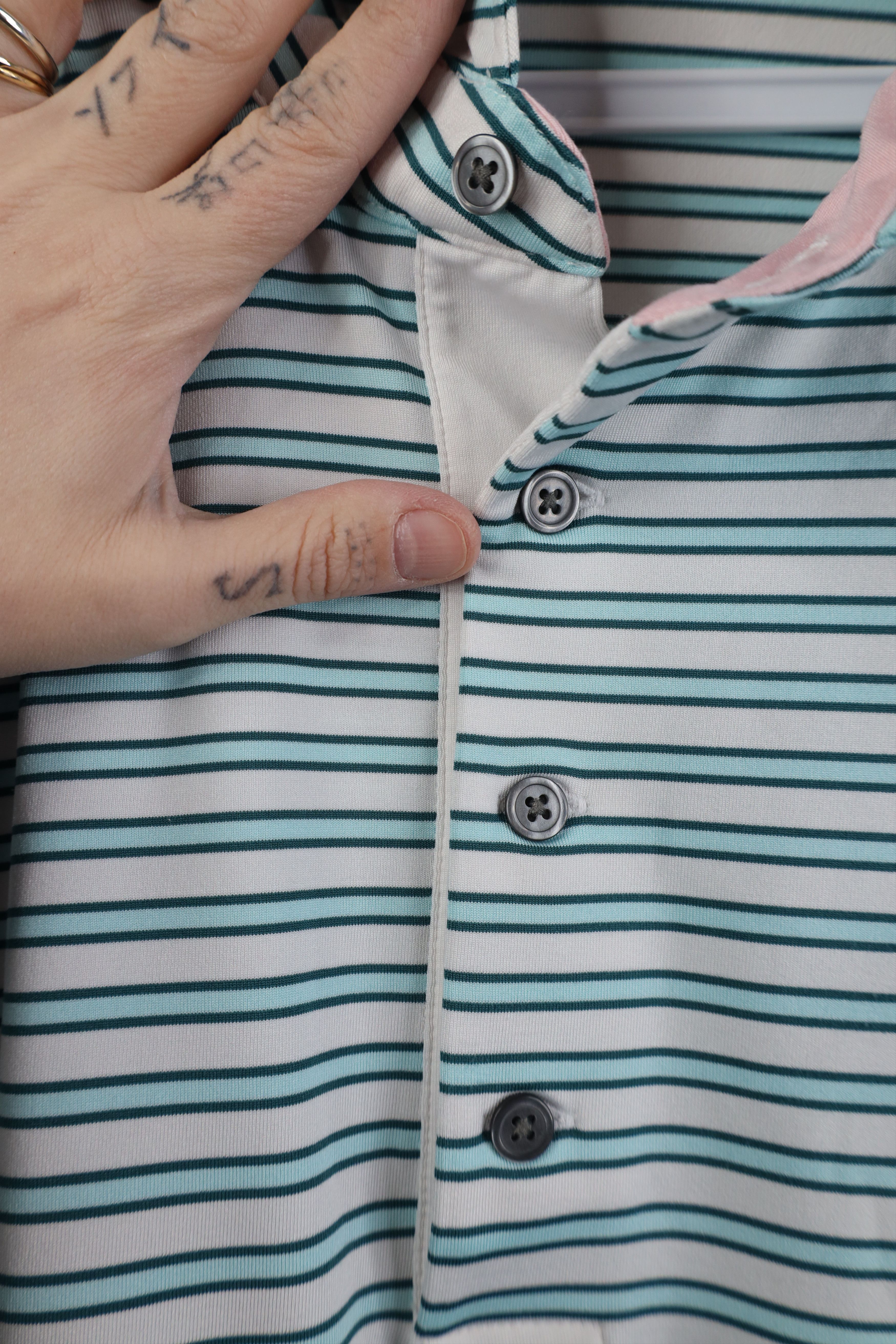 Grenson Greyson Clothiers Striped Color Block Knit Golf Polo Shirt Size US M / EU 48-50 / 2 - 4 Thumbnail