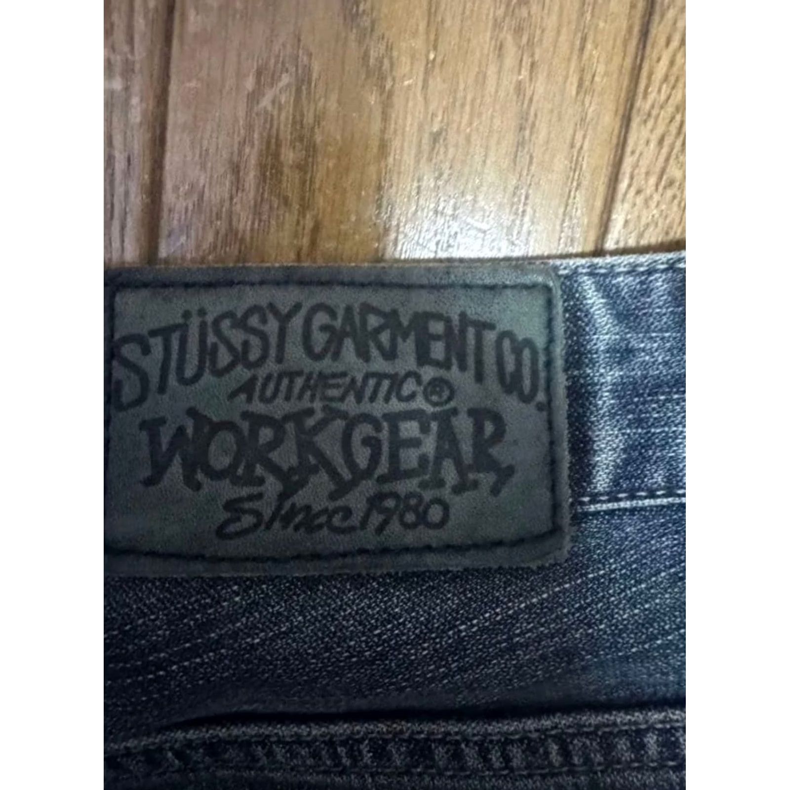 Denime VINTAGE Stussy Work Gear Denim Pants W34 L36 Black Distressed Workwear Jeans Mens Size US 34 / EU 50 - 2 Thumbnail
