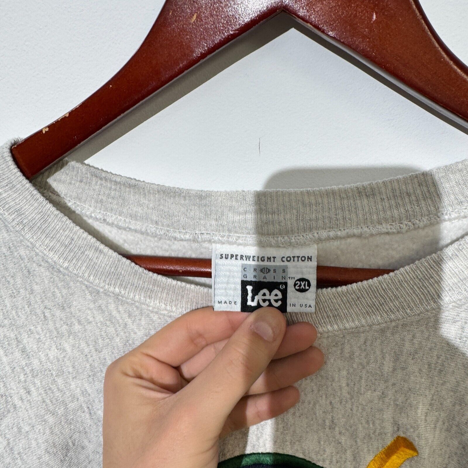 Lee Lee Unisex Gray Cotton Crewneck Size XXL Regular Fit Size US XXL / EU 58 / 5 - 7 Thumbnail