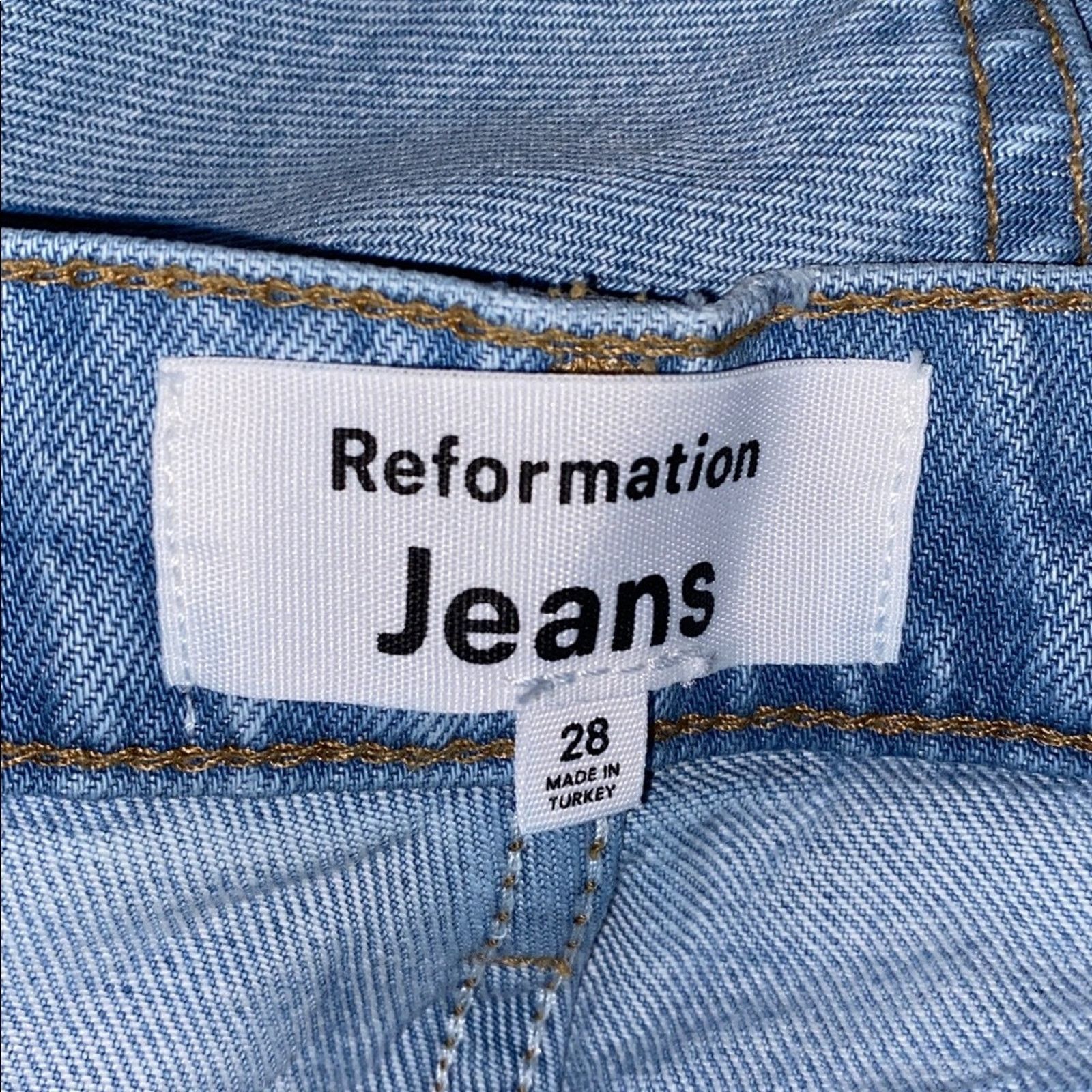 Reformation REFORMATION $178 Cynthia High Straight Jeans Tahoe Wash 28 Size 28" / US 6 / IT 42 - 4 Thumbnail