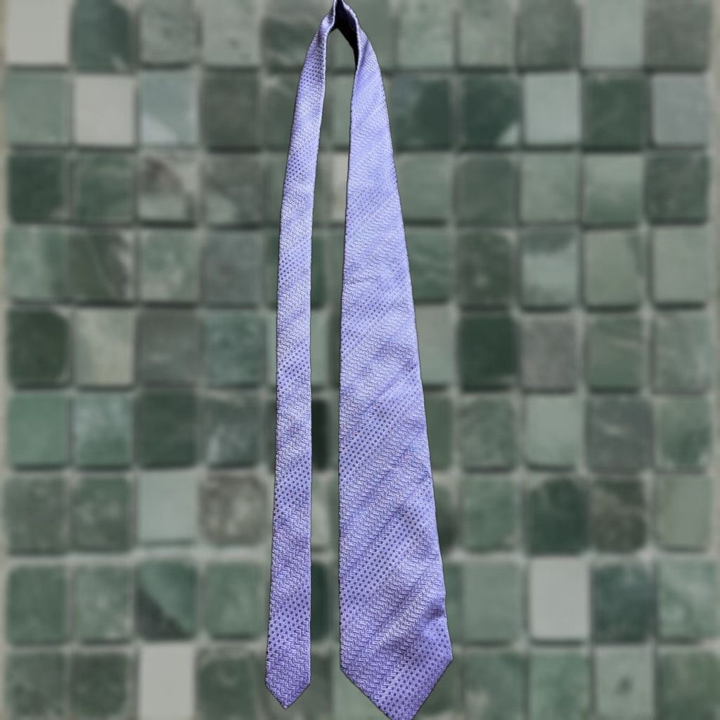 Vintage ROWAYWA Tie Purple 100% Silk Handmade 4" Wide High End Men Designer Silk Tie Size ONE SIZE - 1 Thumbnail