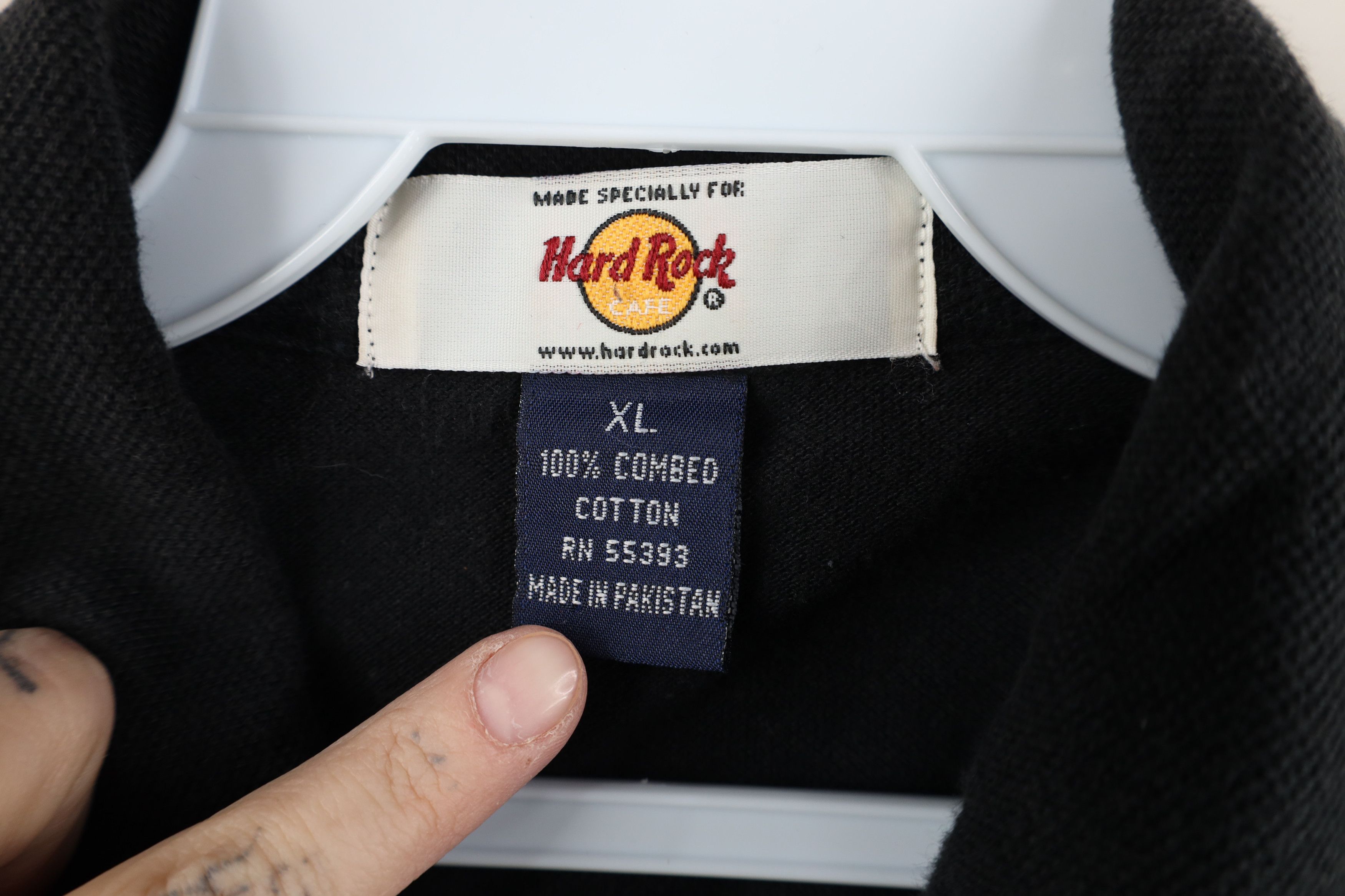 Hard Rock Cafe Vintage 90s Hard Rock Cafe Cleveland Button Shirt Black Size US XL / EU 56 / 4 - 9 Thumbnail