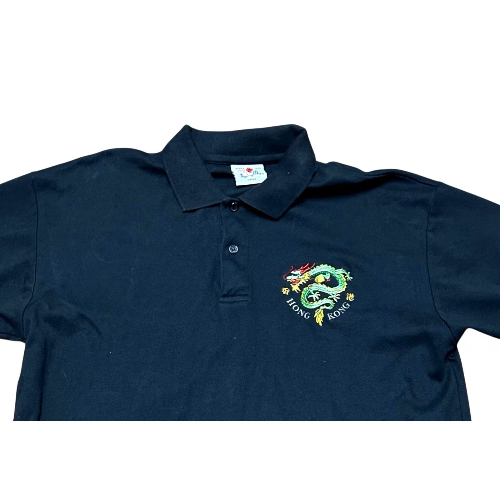 Vintage VINTAGE Lai See Shirts Dragon Hong Kong Short Sleeve Polo Black Size L Men Size US L / EU 52-54 / 3 - 5 Thumbnail