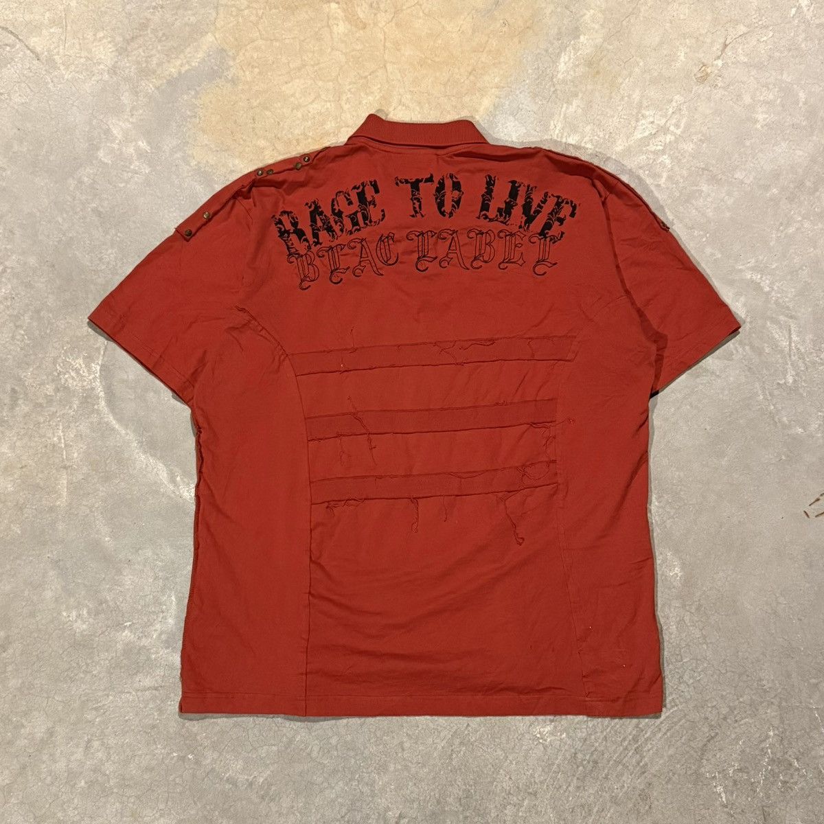Vintage Vtg 2000s Blac Label Polo Shirt Affliction Y2K Grunge ERD Size US XXL / EU 58 / 5 - 8 Thumbnail