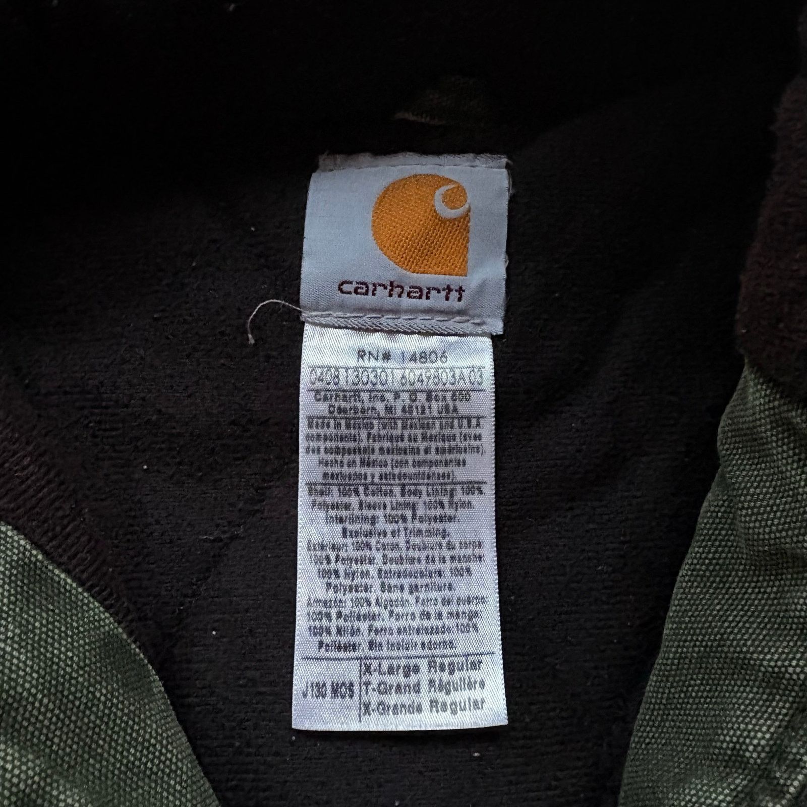 Carhartt × Vintage Crazy Vintage Moss Green Carhartt Hooded Work Jacket Size XL Size US XL / EU 56 / 4 - 2 Thumbnail