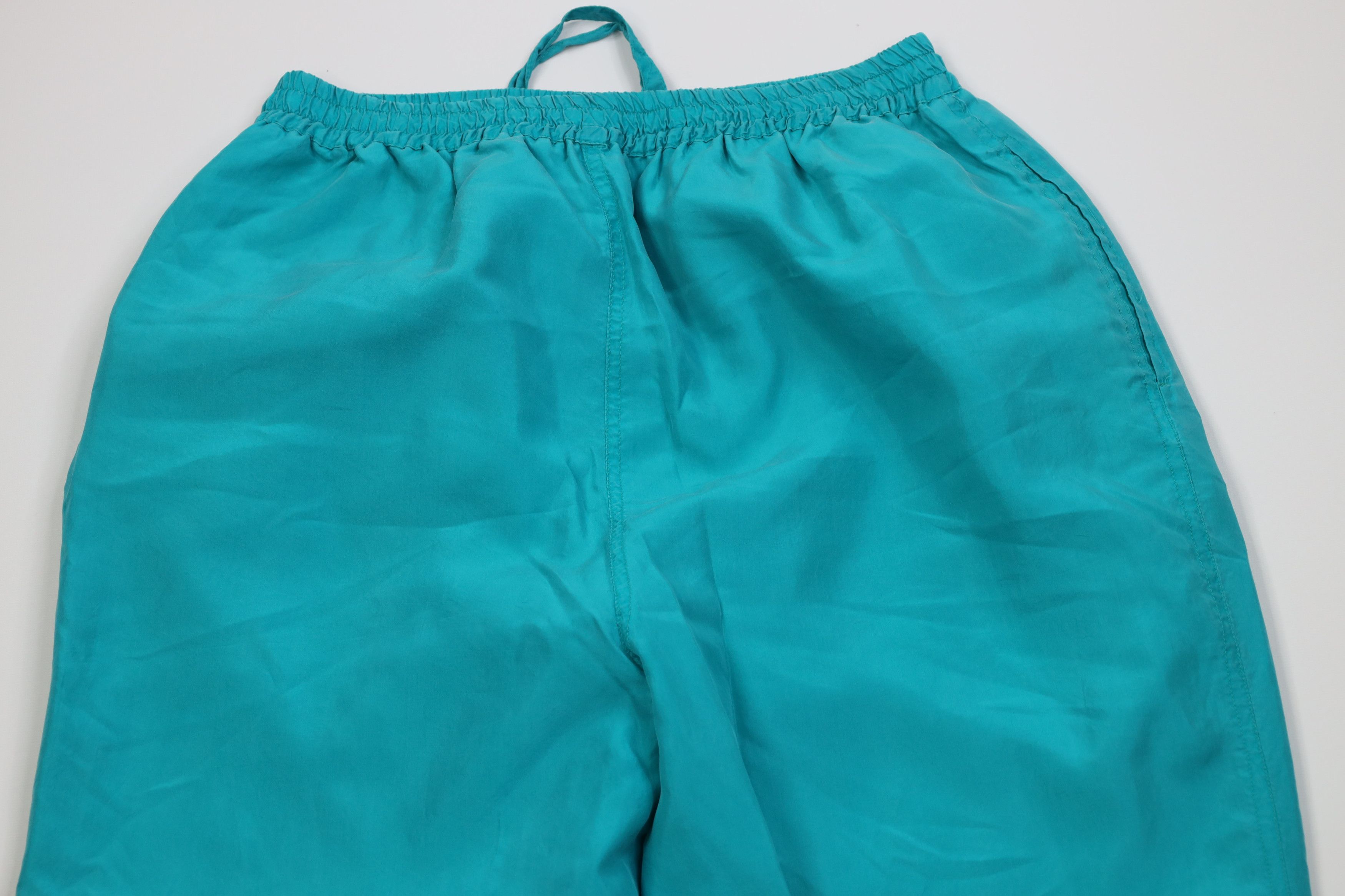 Vintage Vintage 90s Streetwear Blank Silk Pants Sweatpants Teal Size 28" / US 6 / IT 42 - 12 Thumbnail
