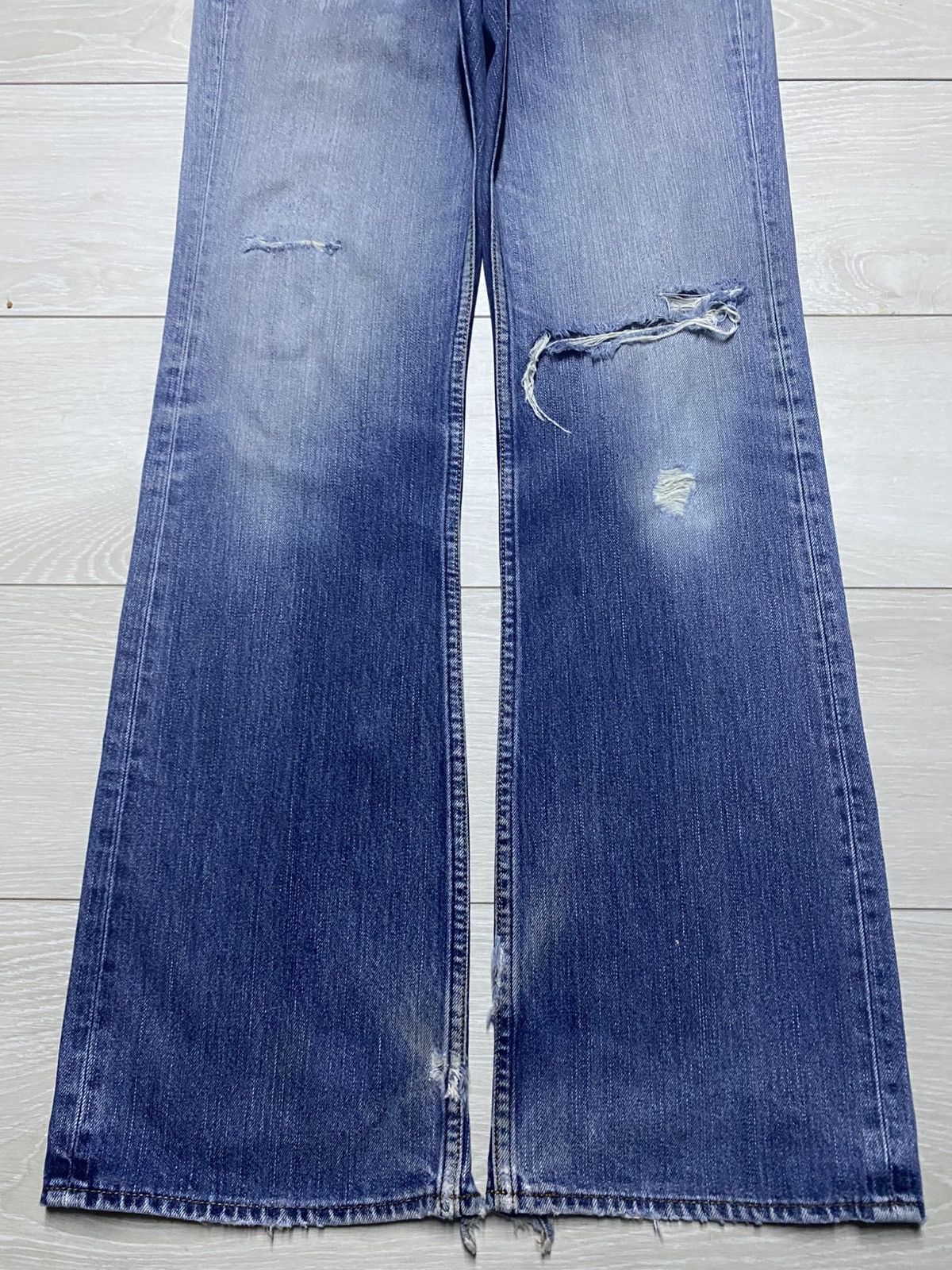 If Six Was Nine Vintage Bobson Crack Wash Distressed Flare Bootcut Jeans Size US 31 - 5 Thumbnail