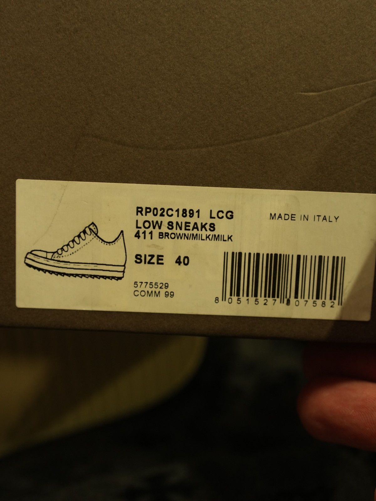 Rick Owens × Rick Owens Drkshdw Rick Owens Brown Leather Low Top Sneakers Size US 7 / EU 40 - 9 Thumbnail
