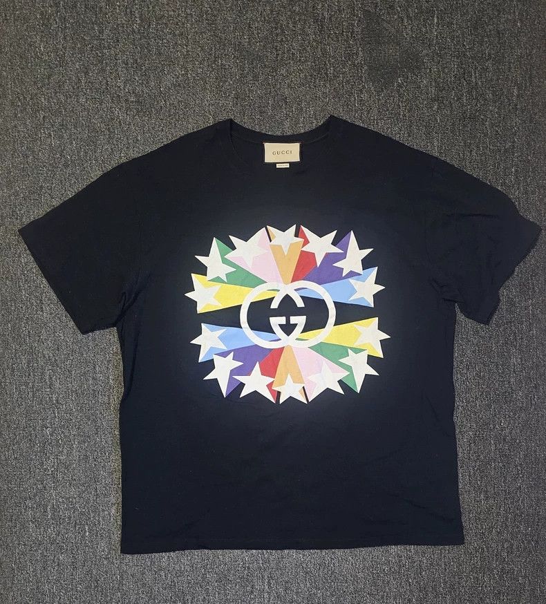 Gucci Black Short Sleeve Graphic T-Shirt-yf