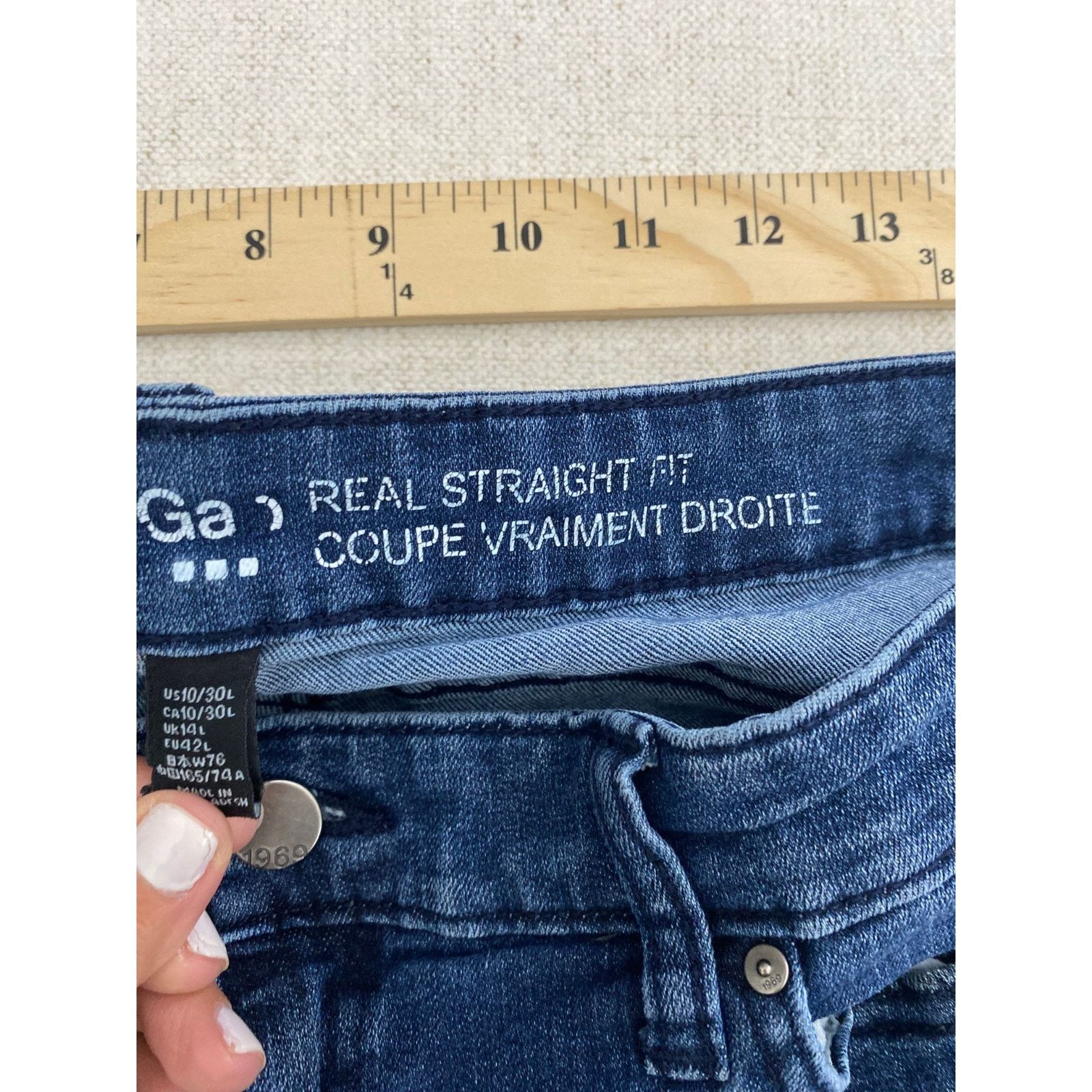 Gap Gap Jeans Womens 10 Blue Denim Regular Real Straight Fit Size 32" / US 10 / IT 46 - 8 Thumbnail
