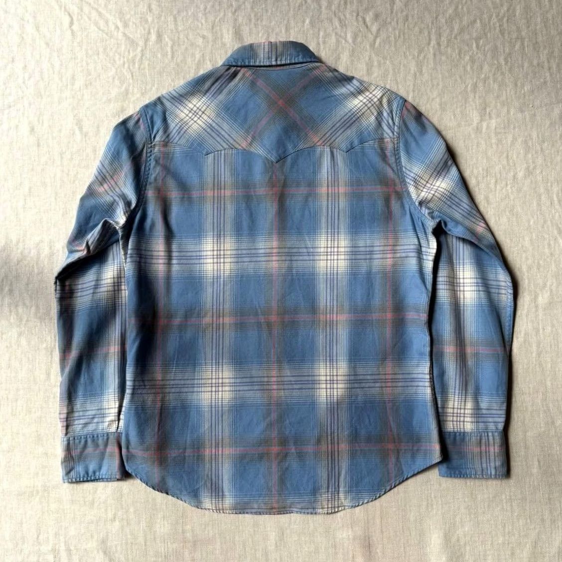Ralph Lauren RRL RALPH LAUREN WESTERN SHIRT MEN M BLUE COTTON PLAID SHADOW CHECK USED Size US M / EU 48-50 / 2 - 7 Thumbnail