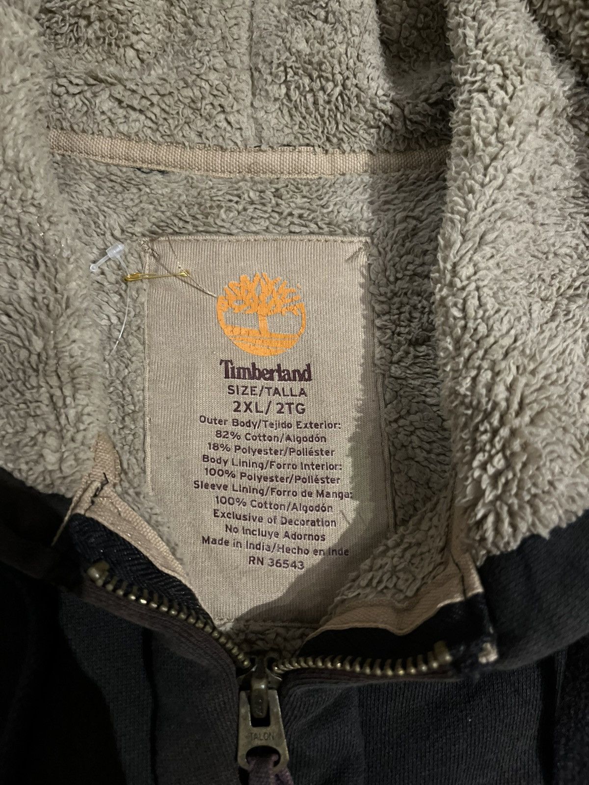 Timberland Y2k Timberland Hoodie Distressed Stain Fading Full Zip Up Size US XXL / EU 58 / 5 - 2 Thumbnail