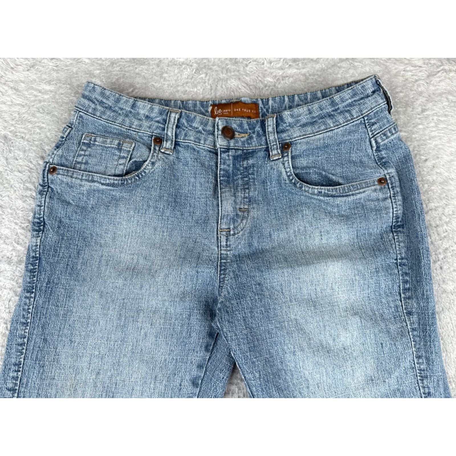 Lee Lee Jeans Women Bootcut Jeans 6P Blue Denim Cotton Blend Stretch Mid Rise 27x27 Petite Size 28" / US 6 / IT 42 - 4 Thumbnail