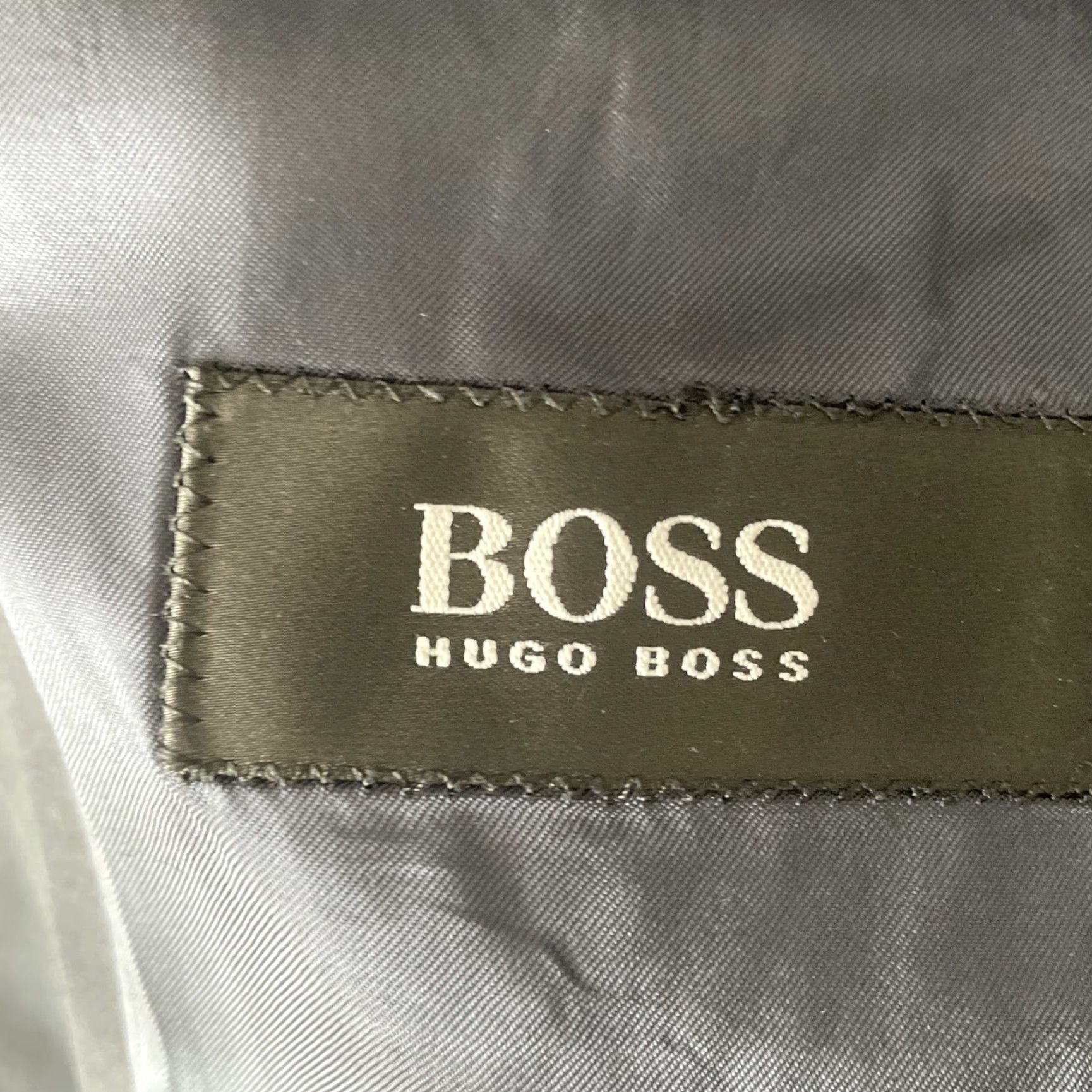 Hugo Boss HUGO BOSS Blazer Mens 44R Black Pinstripe Wool 2-Button Notch Lapel Flat Front Regular Jacket Coat Size 44R - 3 Thumbnail