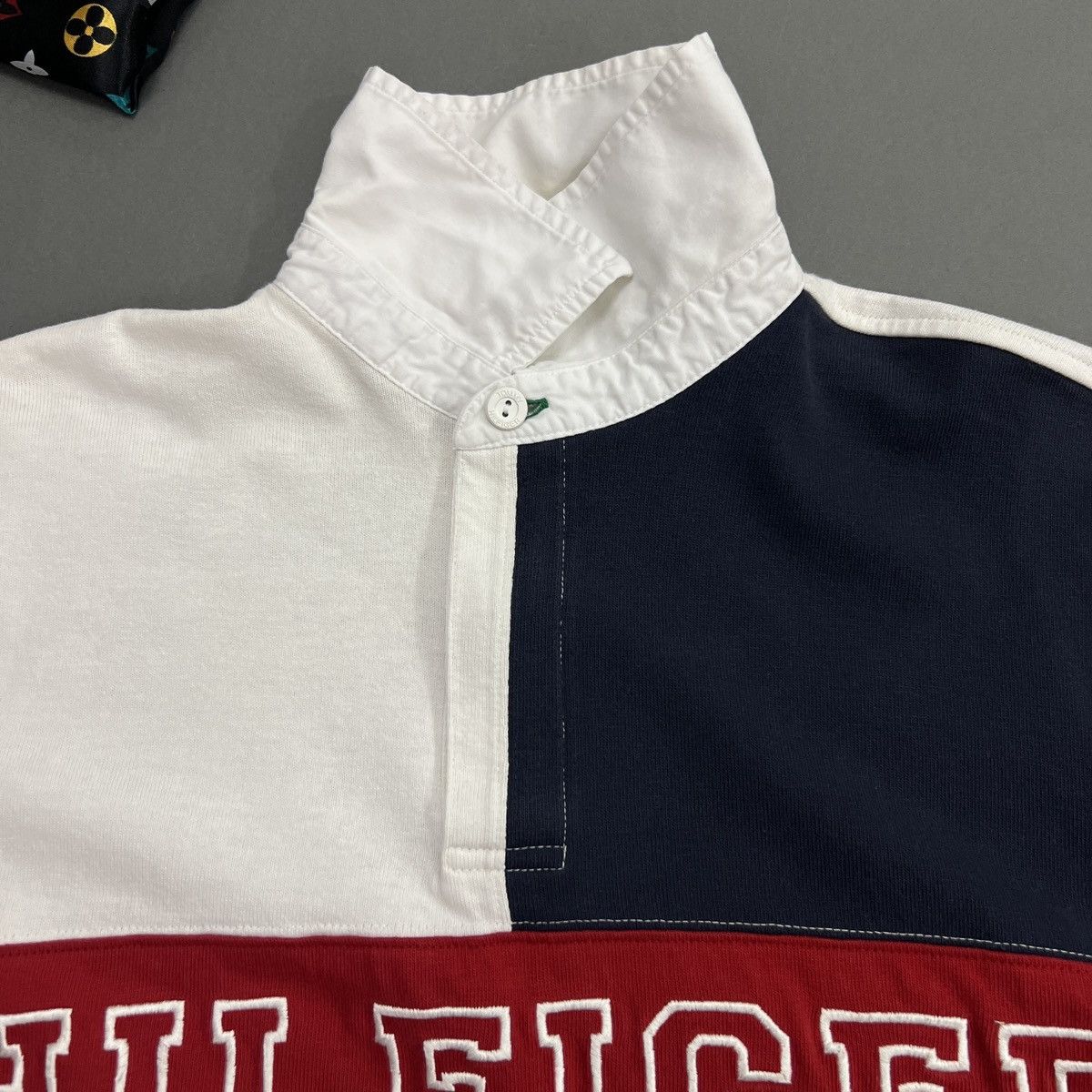 Tommy Hilfiger Rare Color Blocked Tommy Hilfiger Long Sleeve Polo Shirt Size US M / EU 48-50 / 2 - 4 Thumbnail