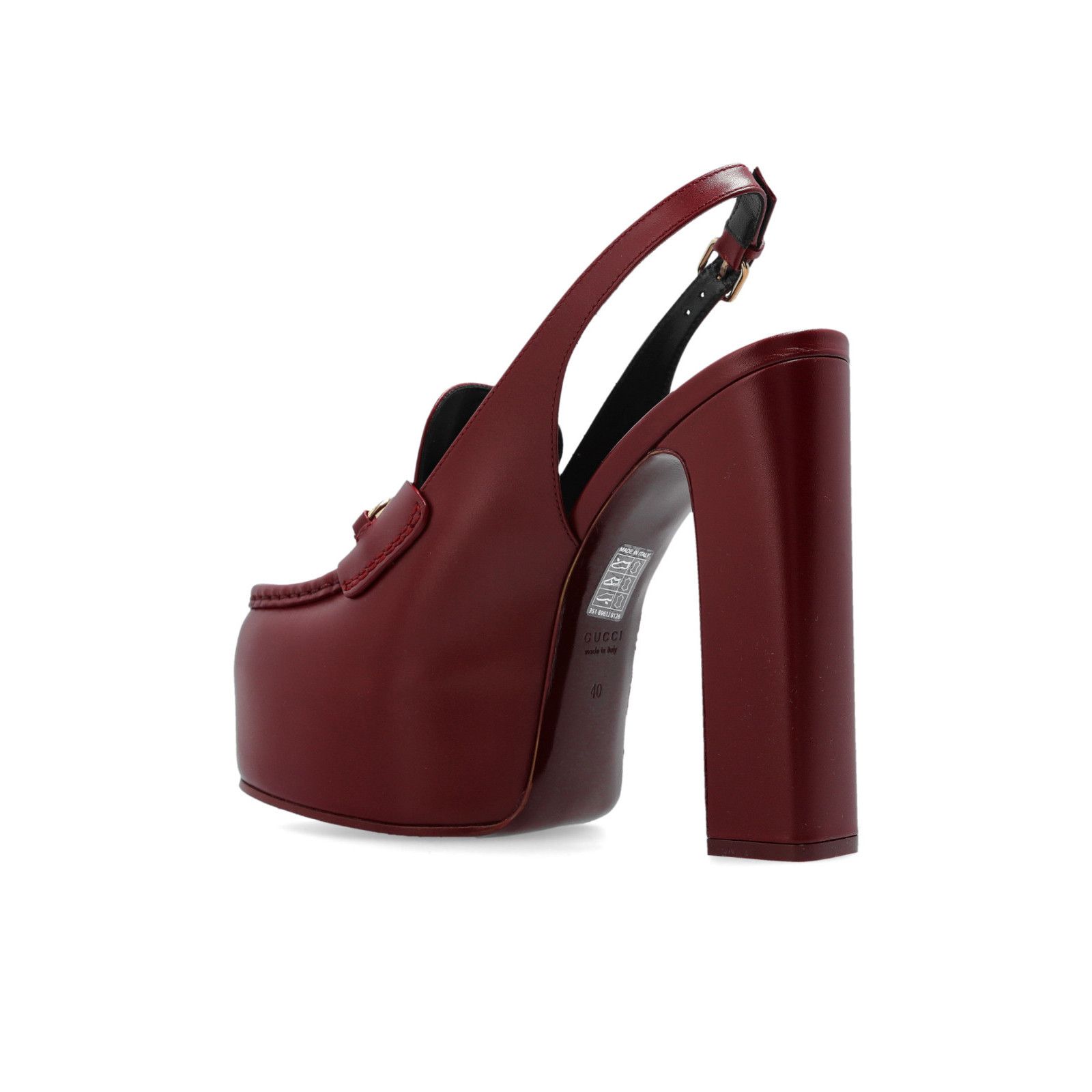 Gucci GUCCI Horsebit Rosso Ancora Red Platform Pumps New & Authent Size US 9 / IT 39 - 3 Thumbnail