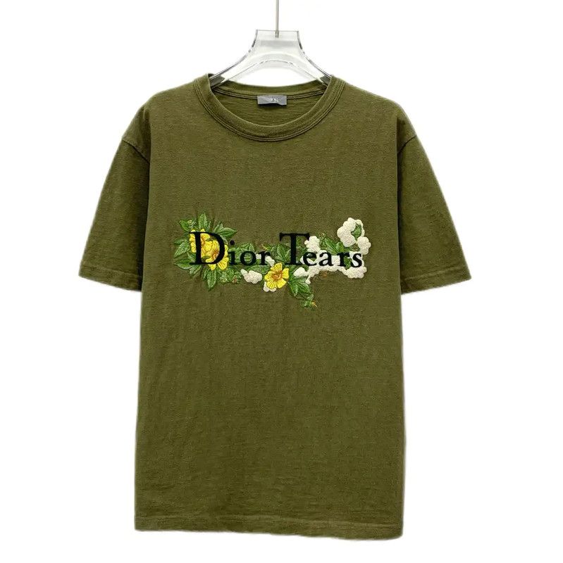 Dior Dior Green Cotton T-Shirt for Women 0089 Size XS / US 0-2 / IT 36-38 - 1 Thumbnail