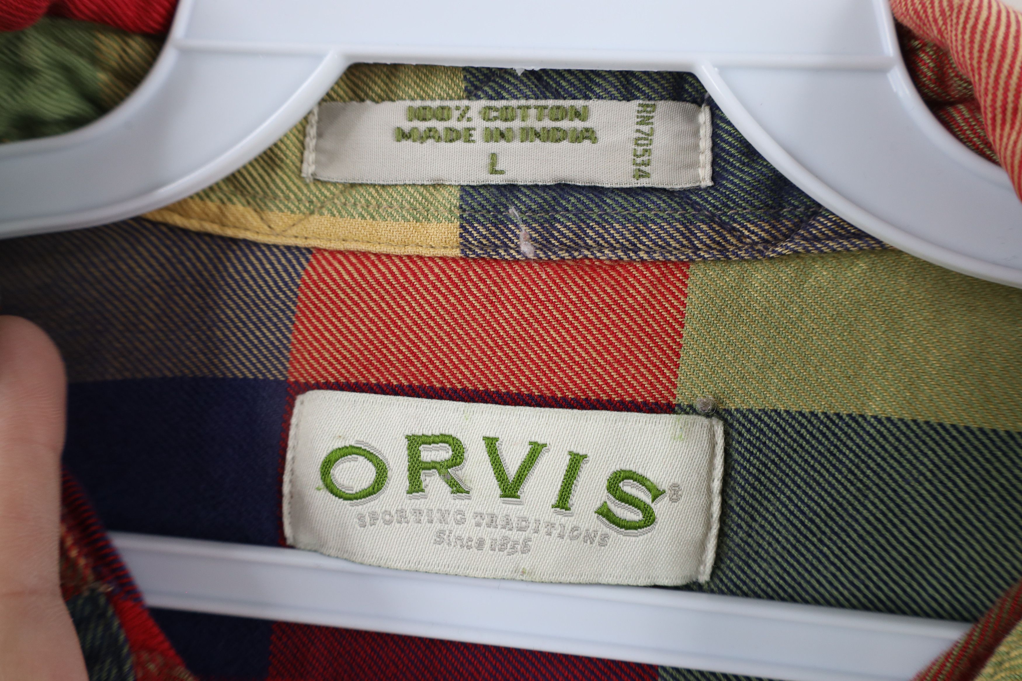 Orvis × Vintage Vintage 90s Orvis Checkered Flannel Button Down Shirt Size US L / EU 52-54 / 3 - 8 Thumbnail