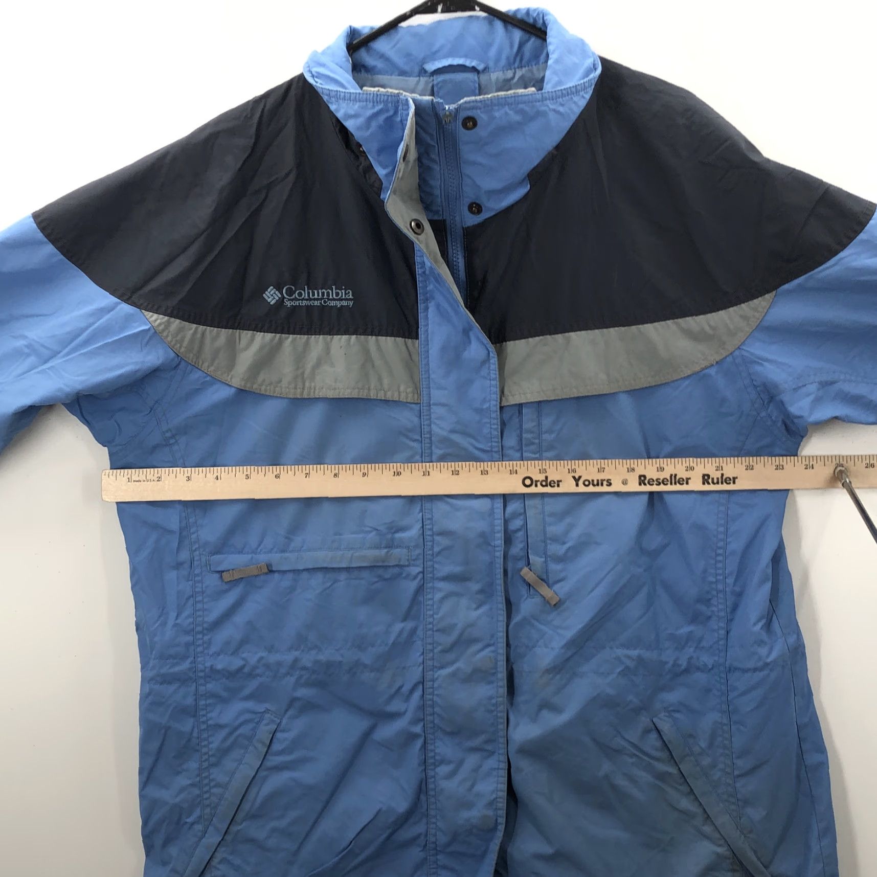 Vintage Columbia Windbreaker Jacket Blue Long Sleeve Zip Casual Womens L Regular Size Jacket Size L / US 10 / IT 46 - 3 Thumbnail