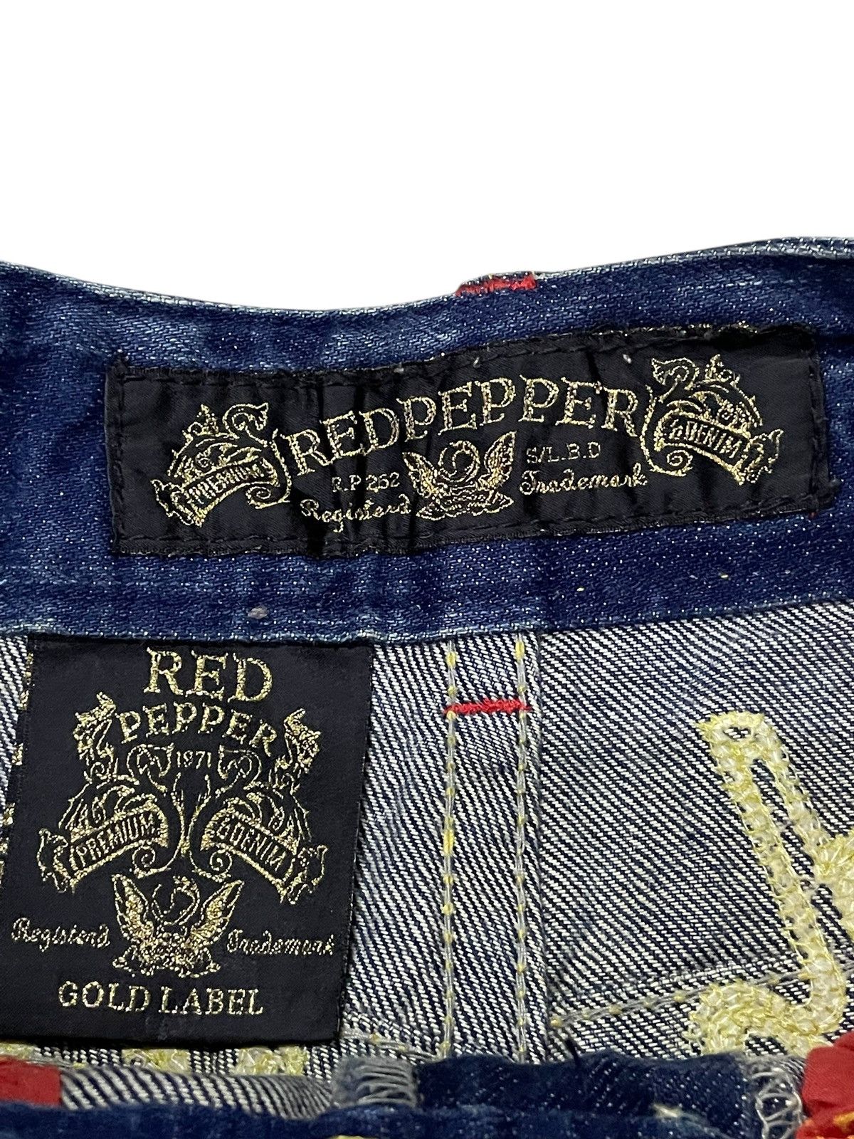 GOSTAR DE FUGA × Hysteric Glamour × Japanese Brand Red Pepper Japan Embellished Embroidered Flare Jeans Size US 29 - 22 Thumbnail