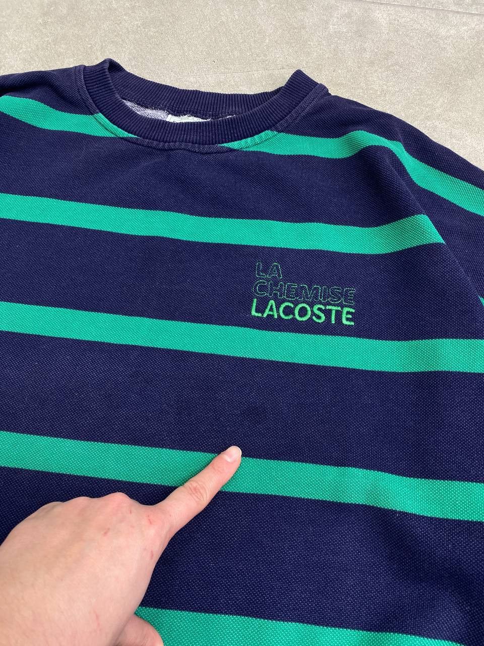 Lacoste Vintage La Chemise Lacoste Striped Sweatshirt Size US L / EU 52-54 / 3 - 8 Thumbnail