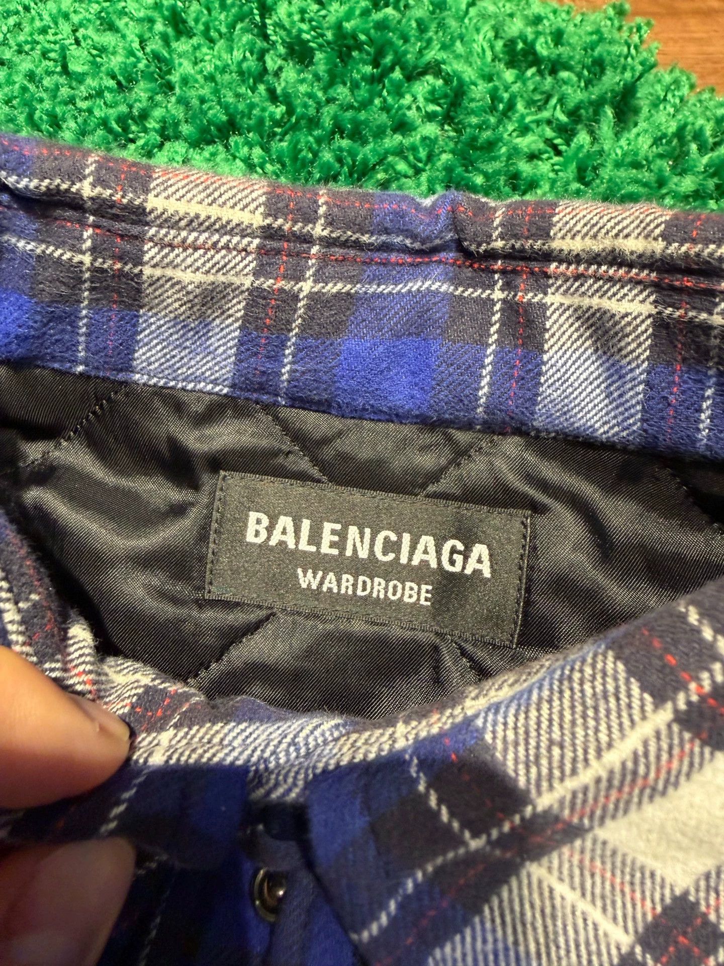 Balenciaga Balenciaga Blue Plaid Quilted Shirt, Size 38 Size US M / EU 48-50 / 2 - 7 Thumbnail