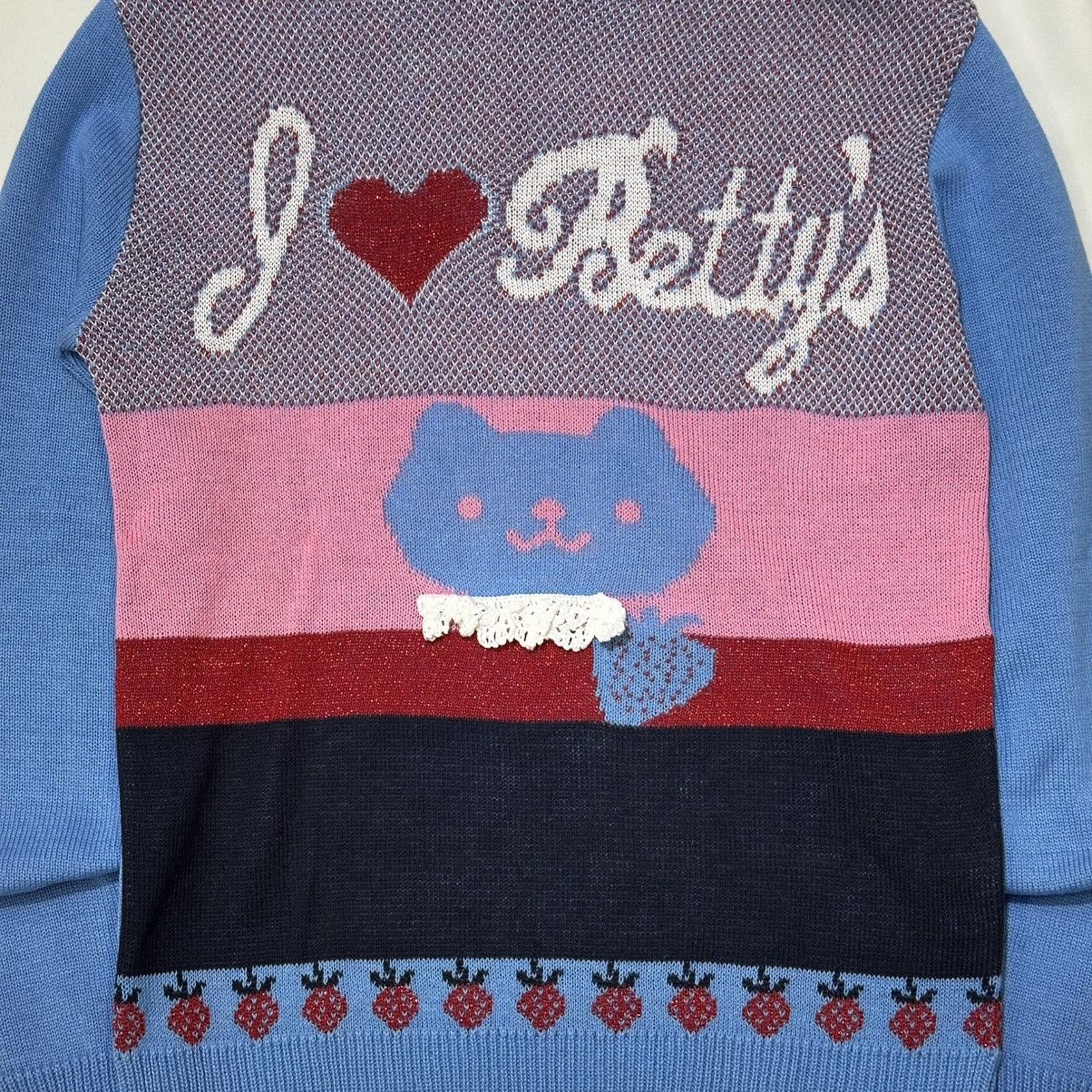 Angel Blue Early 00s Betty's Blue by Shinji Abe Strawberry Knit Hoodies Size ONE SIZE - 14 Thumbnail