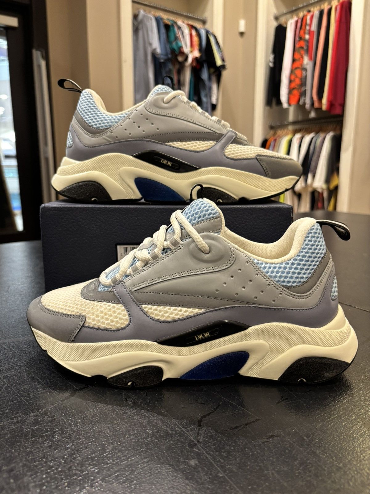 Dior Dior b22 white blue grey sneakers Size US 8 / EU 41 - 1 Thumbnail
