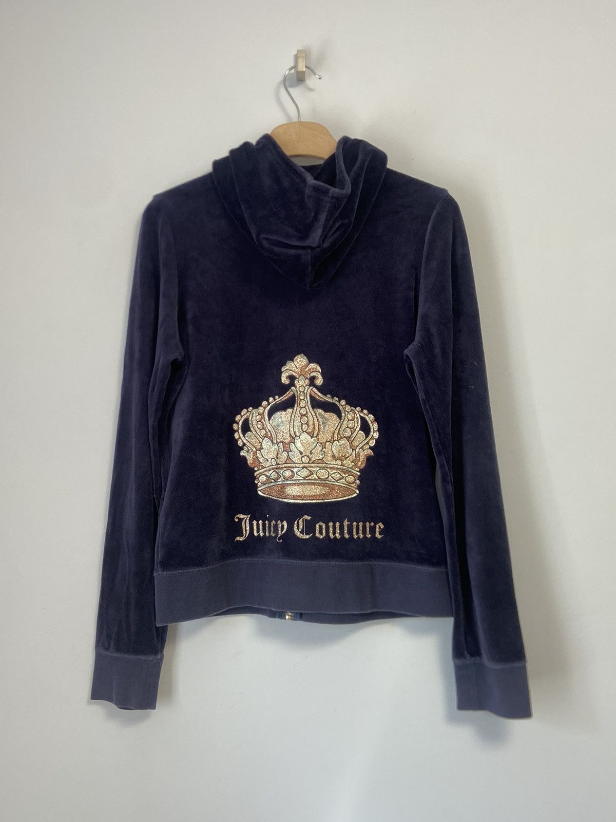 Juicy Couture × Vintage Vintage Juicy Couture Hoodie Sweatshirt Navy Blue Velour y2k Size XL / US 12-14 / IT 48-50 - 1 Thumbnail