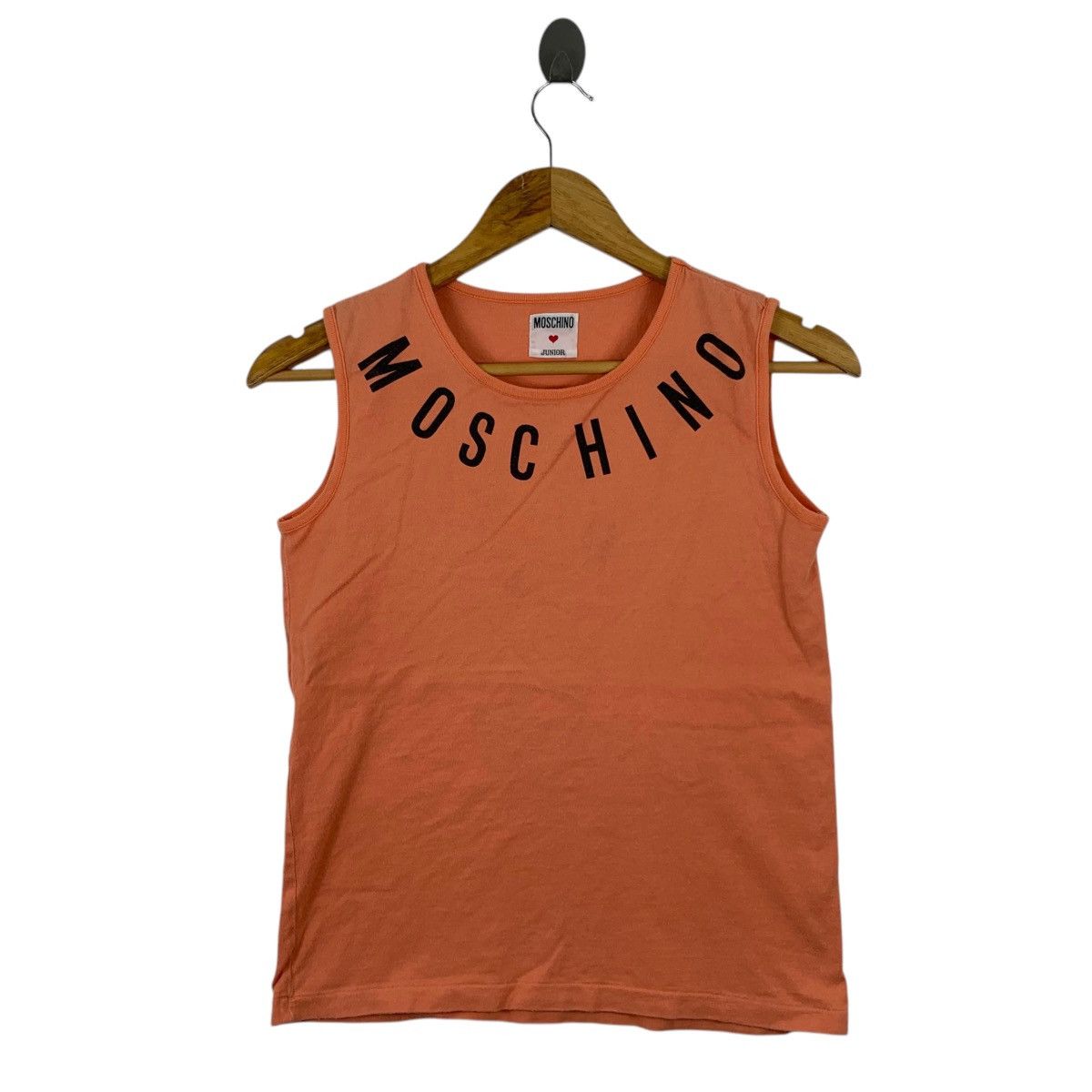 Moschino × Vintage Vintage MOSCHINO JUNIOR Italy Brand Sleeveless Orange Shirt Size US XS / EU 42 / 0 - 1 Thumbnail