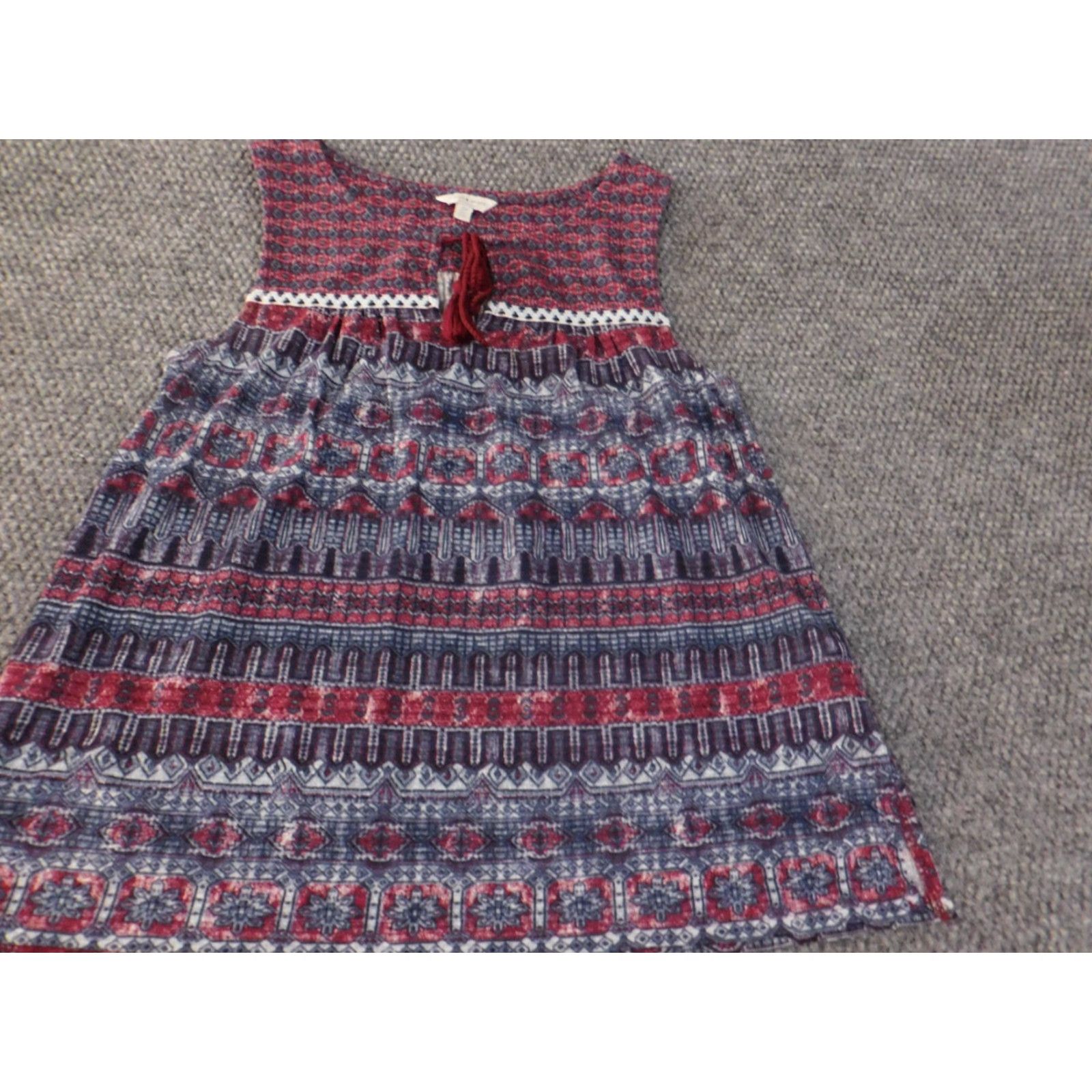Lucky Brand Lucky Brand Blouse Shirt Women Sleeveless Striped Cotton Modal Crew Neck Small Red Blue Pattern Regular Size S/Shirt Women Size S / US 4 / IT 40 - 3 Thumbnail