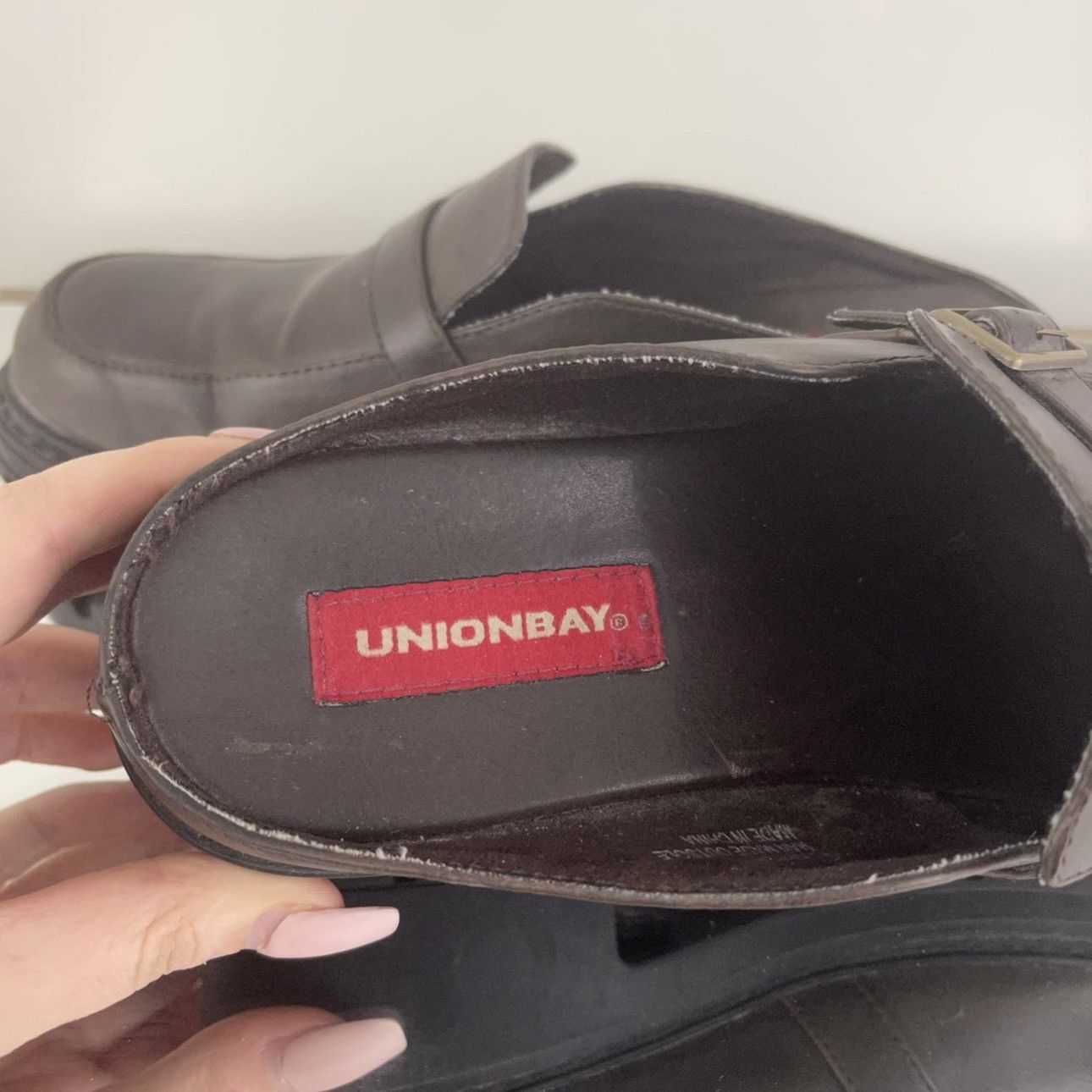 UNIONBAY UNIONBAY Vintage 90s Y2K Brown Faux Leather Slip On Loafers Size US 7.5 / IT 37.5 - 10 Thumbnail
