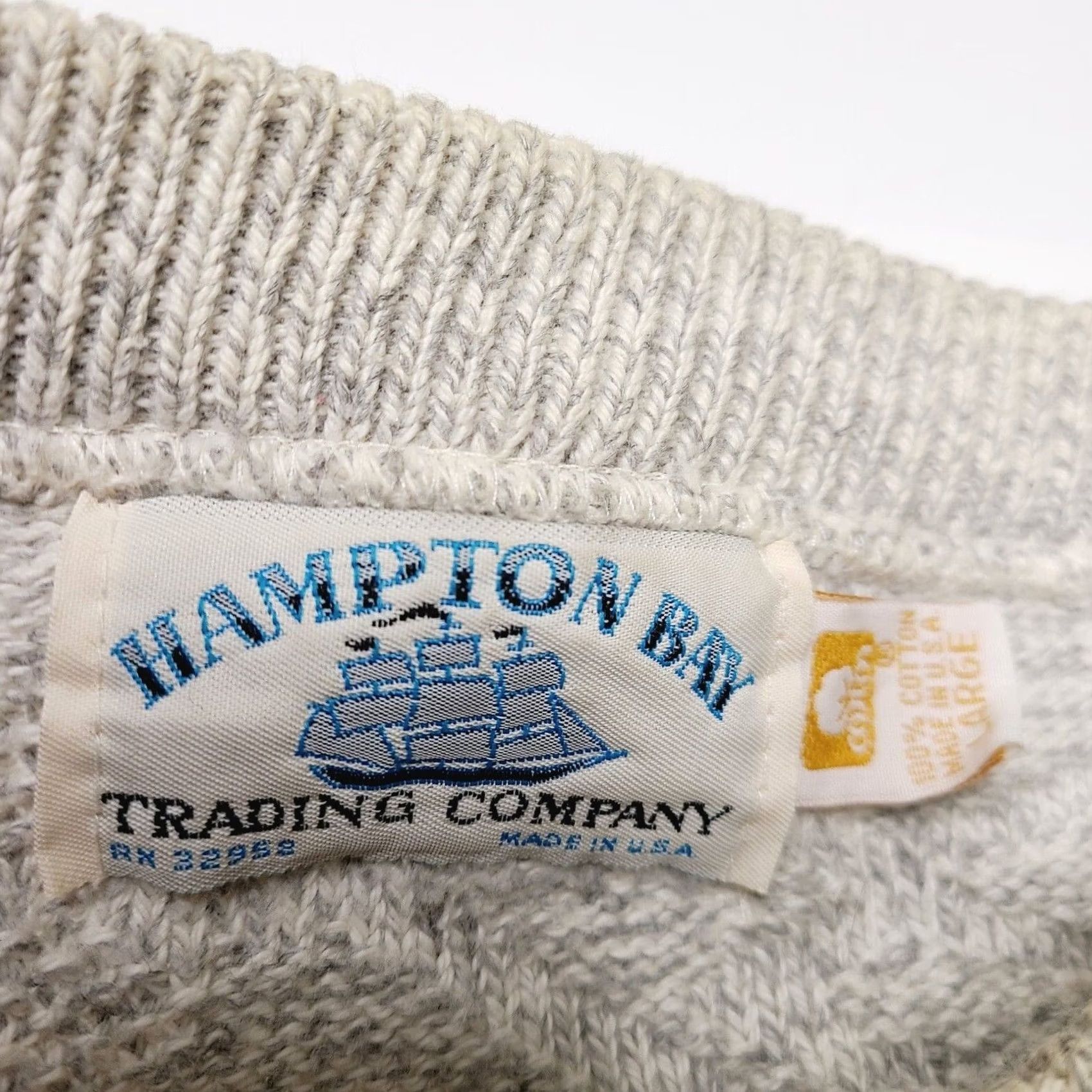 Vintage VINTAGE Hampton Bay Sweater Mens Large Beige Striped Grandpa Made In USA 90's Geometric Knit Cotton Pullover Round Neck Long Sleeve Casual Mens Size US L / EU 52-54 / 3 - 3 Thumbnail