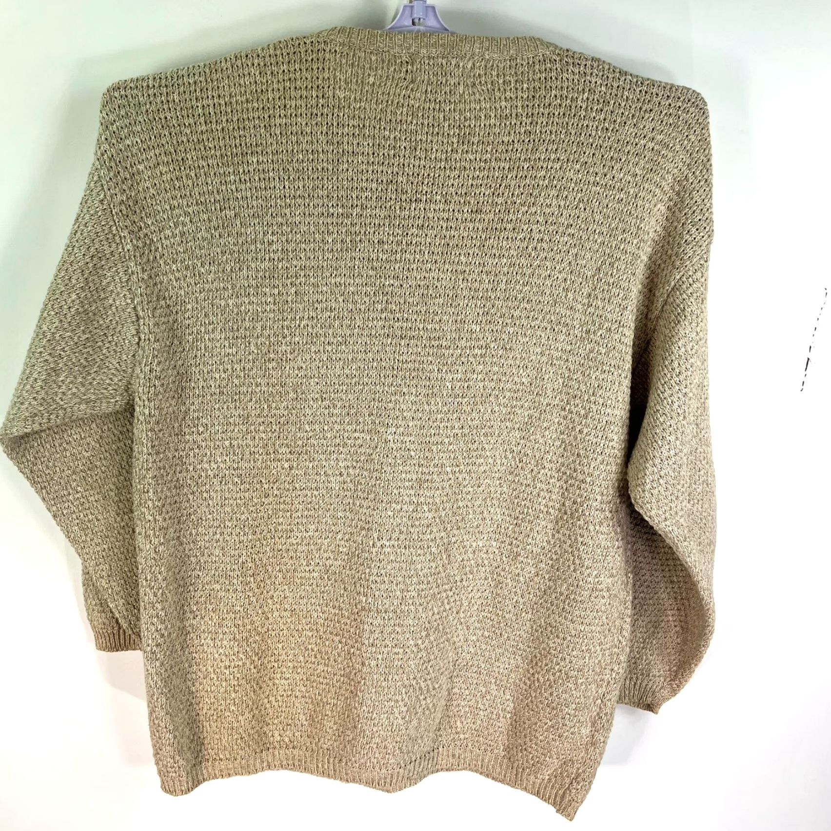 Vintage J.RIGGINS Chunky Knit Henley Sweater XL Beige Cotton Blend Casual 90s Mens Size US XL / EU 56 / 4 - 5 Thumbnail