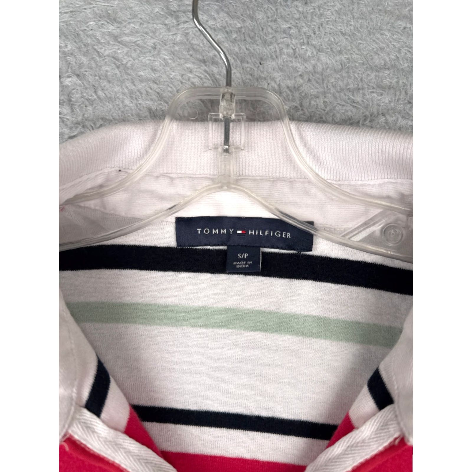 Tommy Hilfiger Tommy Hilfiger Polo Shirt Adult Small Pink Stripe Cotton Jersey Slim Fit 80s 90s American Modern Womens Size S / US 4 / IT 40 - 7 Thumbnail
