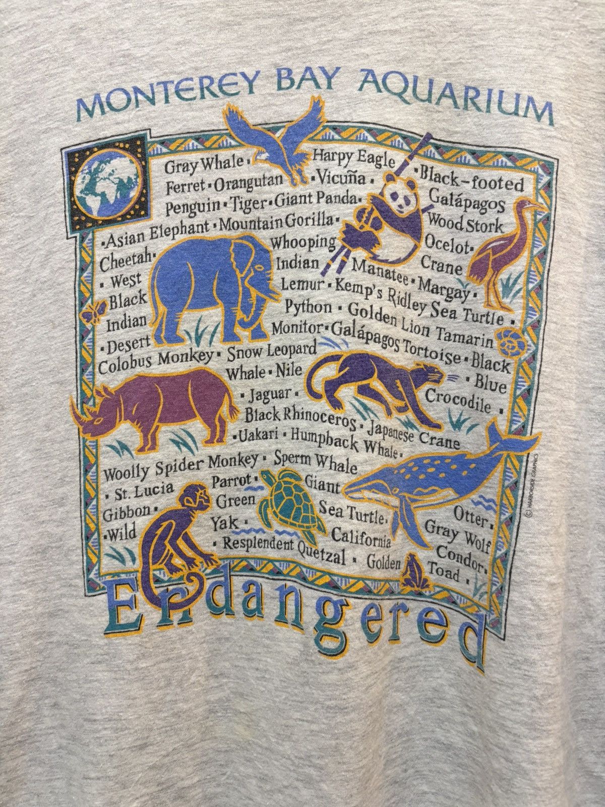 Hanes × Vintage Vintage 90's Endangered Animal Monterey Bay Aquarium Size US XL / EU 56 / 4 - 2 Thumbnail