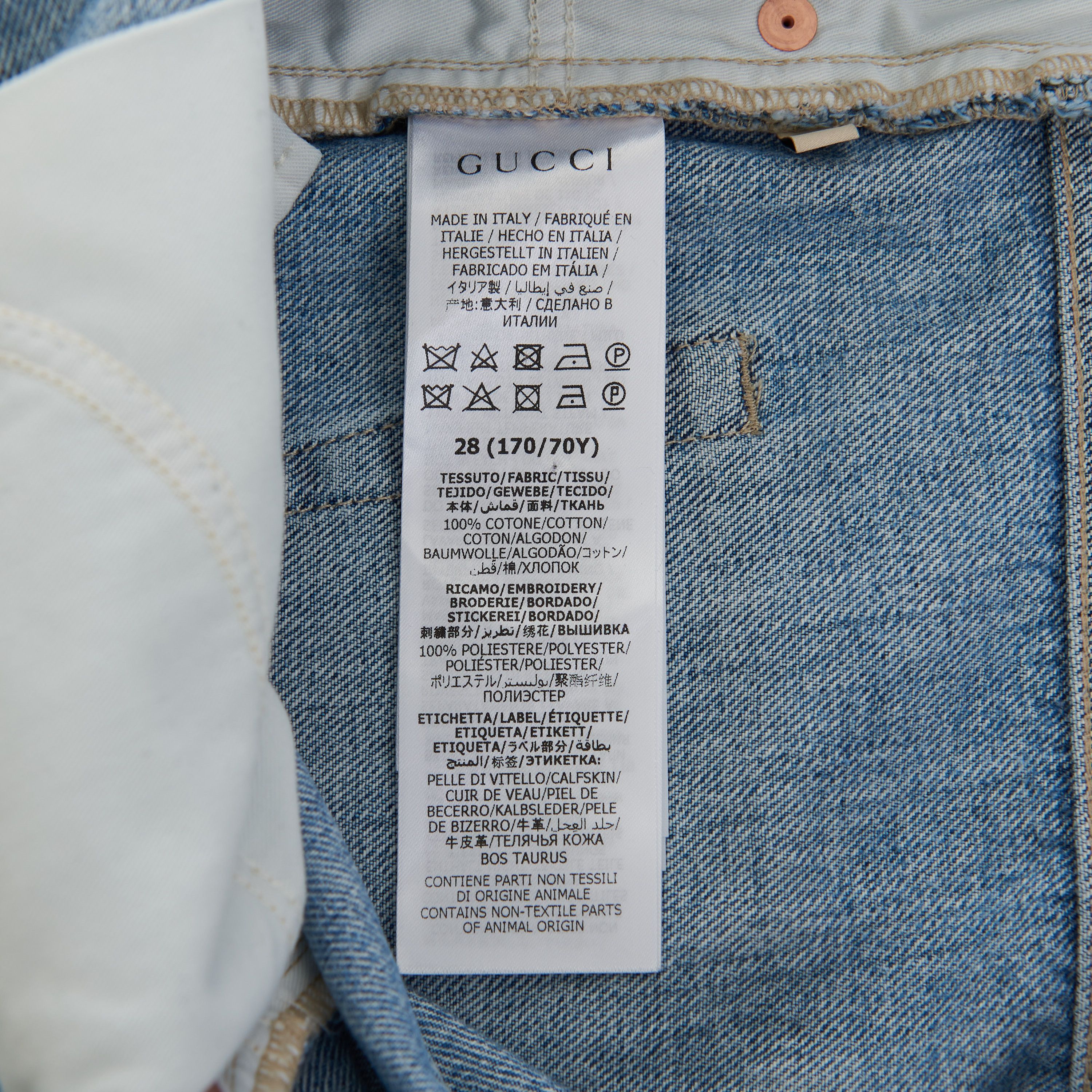 Gucci Denim Shorts With Logo In Blue Cotton Size 29" - 12 Thumbnail