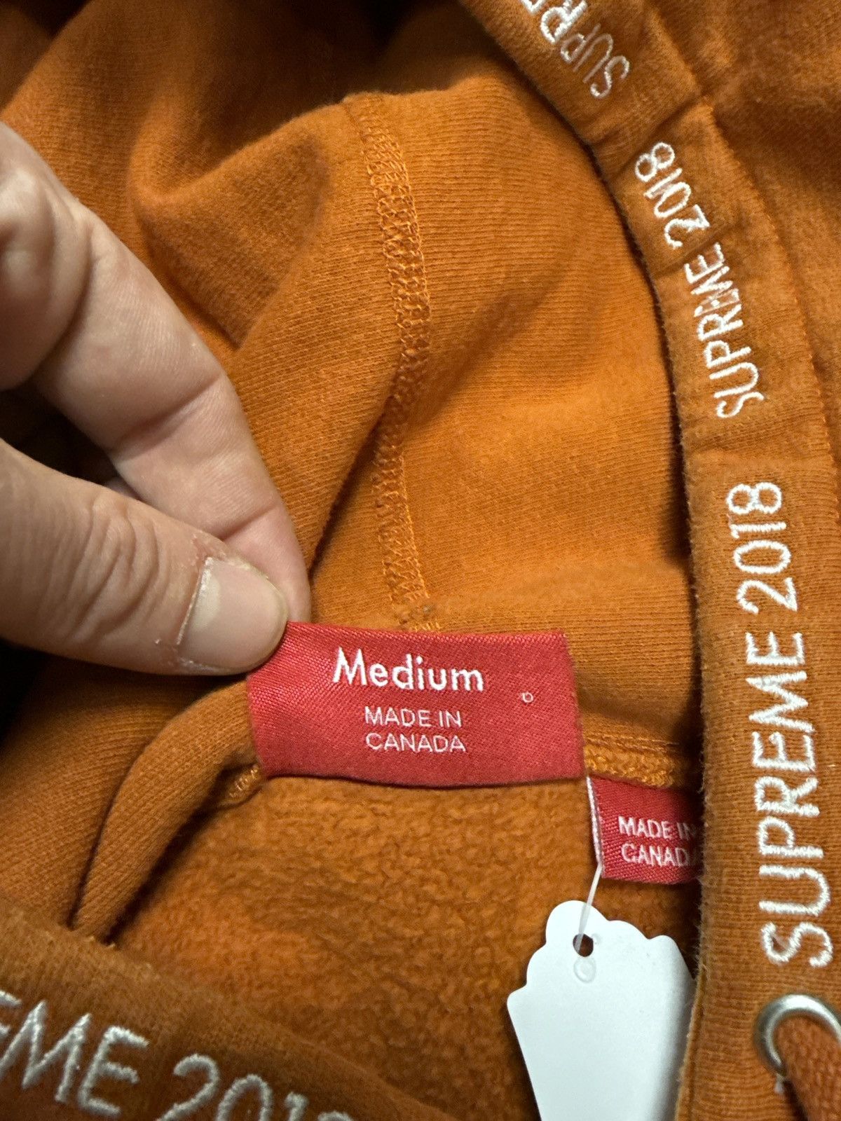 Supreme Supreme 2018 embroidered hood orange Size US M / EU 48-50 / 2 - 6 Thumbnail