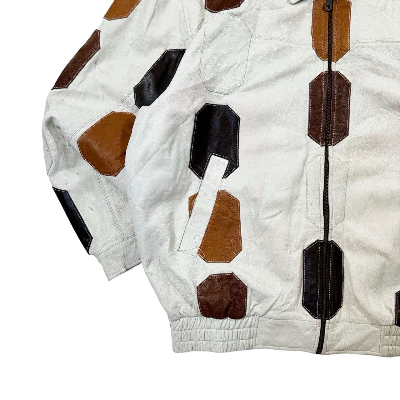 Vintage Vintage 90s Bolo Patterned Leather Zip Up Jacket Size US XXL / EU 58 / 5 - 4 Thumbnail