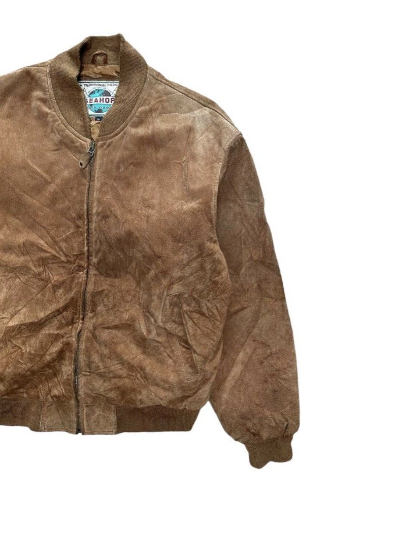 Vintage Vtg Seahop Suede Leather Jacket Size US M / EU 48-50 / 2 - 3 Thumbnail