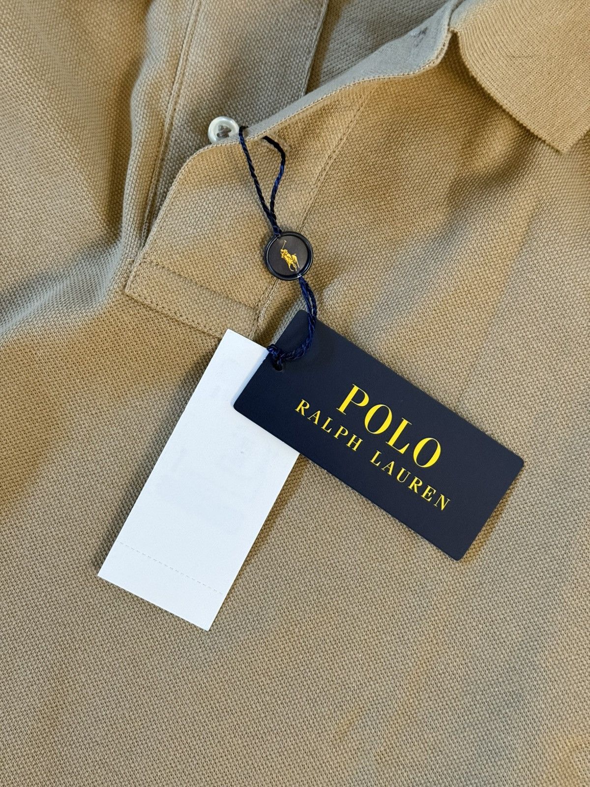 Polo Ralph Lauren Ralph Lauren Iconic Mesh Custom Slim Fit Polo Shirt Tan Sz L Size US L / EU 52-54 / 3 - 5 Thumbnail
