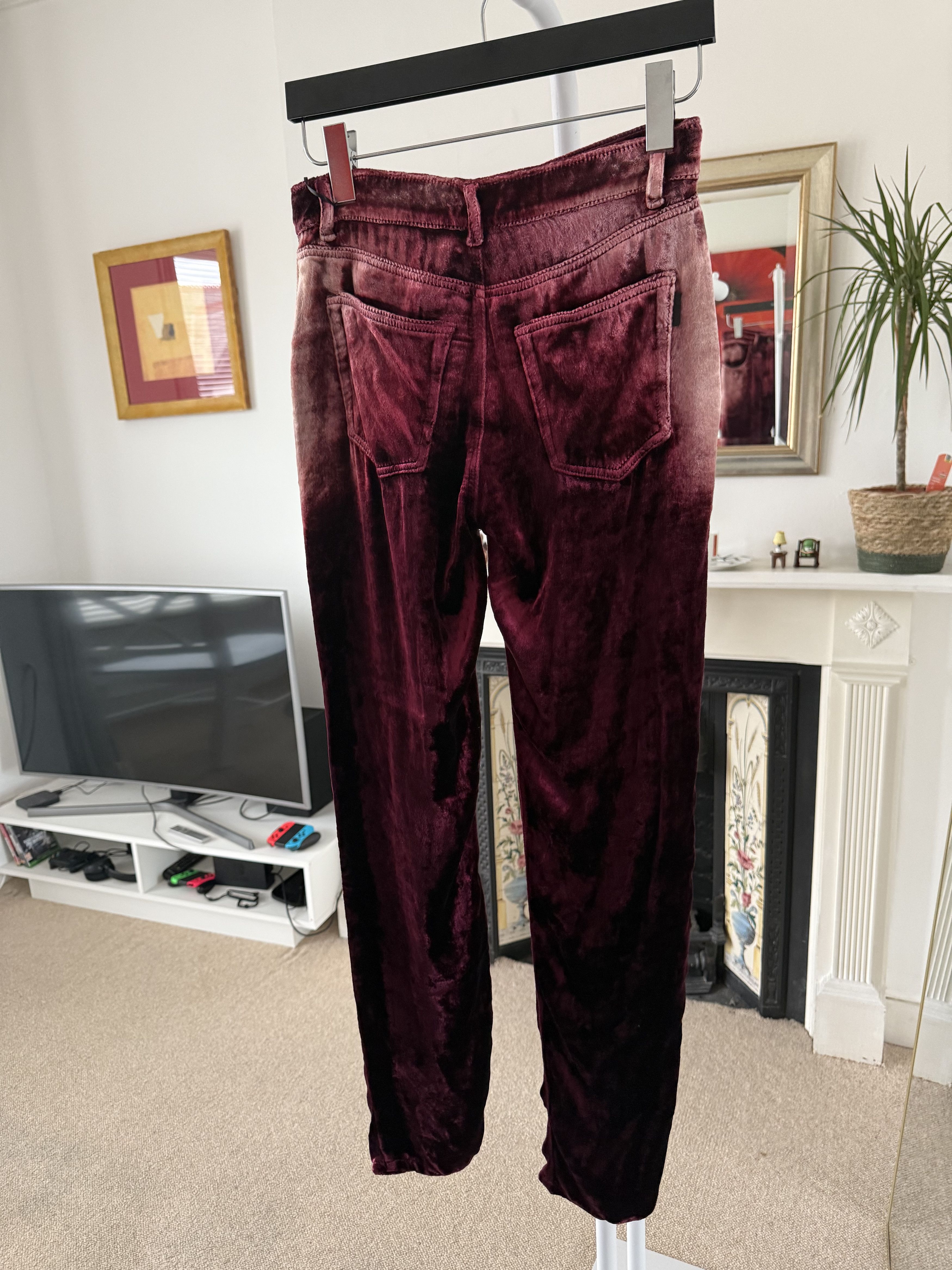 Saint Laurent Paris SS20' Saint Laurent Cropped Bleached Velvet Trousers Size US 28 / EU 44 - 5 Thumbnail