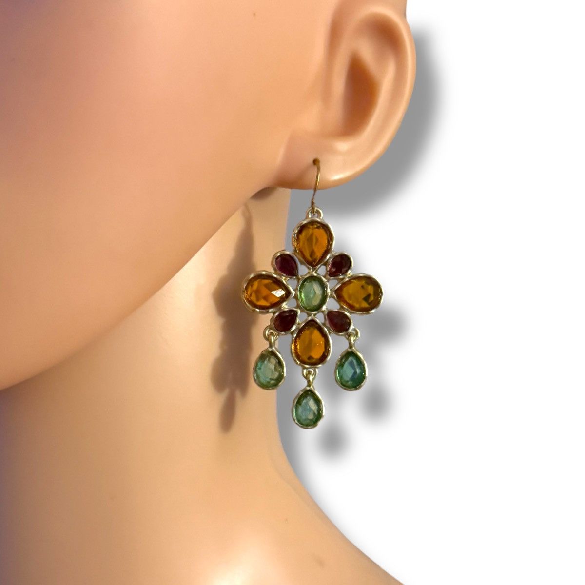 Other MX Collection gold tone multicolor floral dangle earrings Size ONE SIZE - 3 Thumbnail