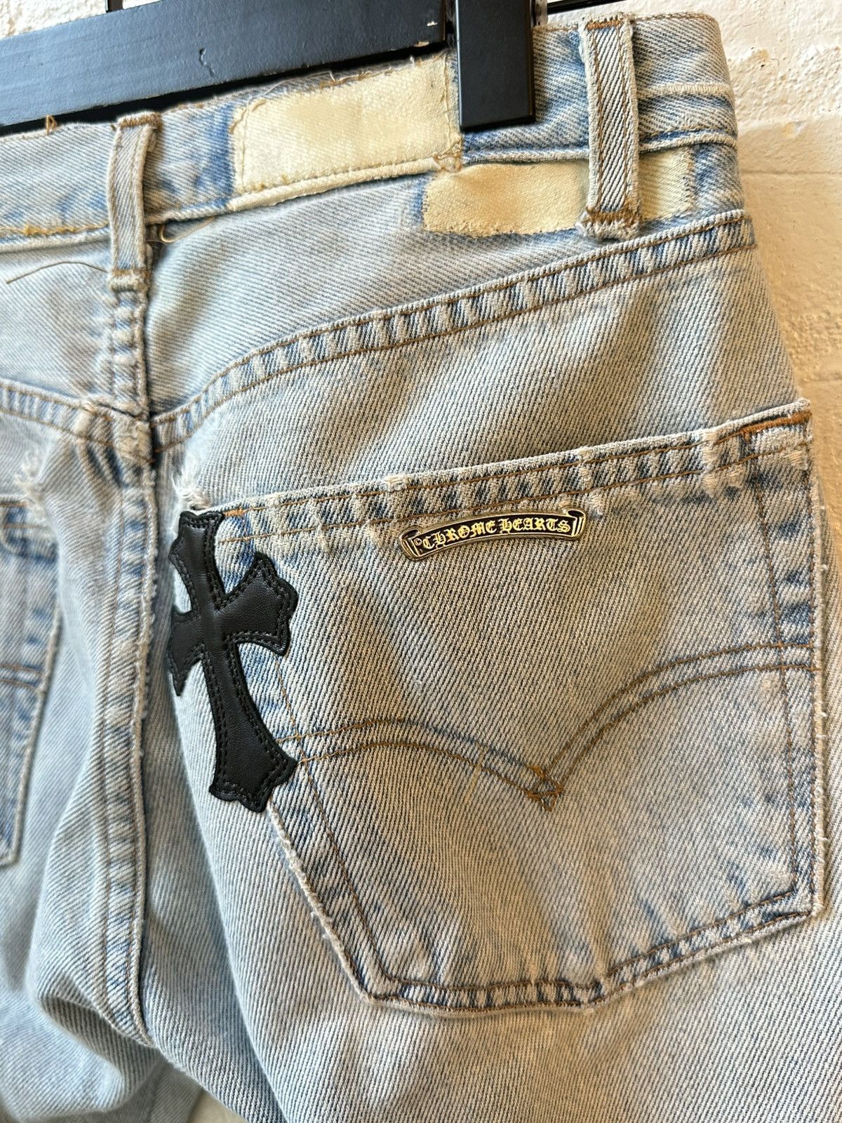 Chrome Hearts × Gallery Dept. × Levi's CHROME HEARTS FLARED CROSS PATCH JEANS Size US 26 / EU 42 - 7 Thumbnail