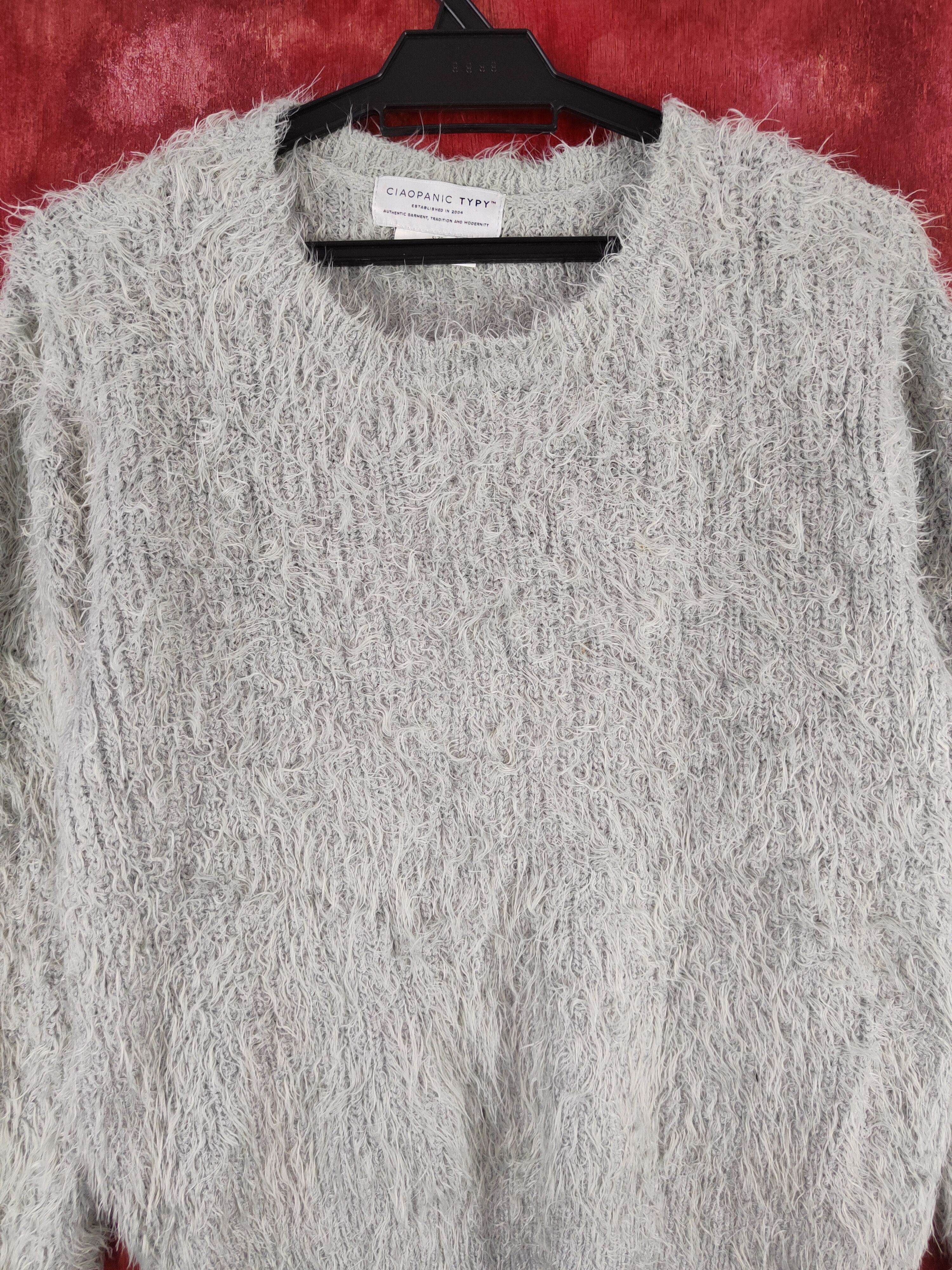 Ciaopanic Ciaopanic Gray Shag Shaggy Fur Mohair Knitwear #S2034 Size S / US 4 / IT 40 - 2 Thumbnail