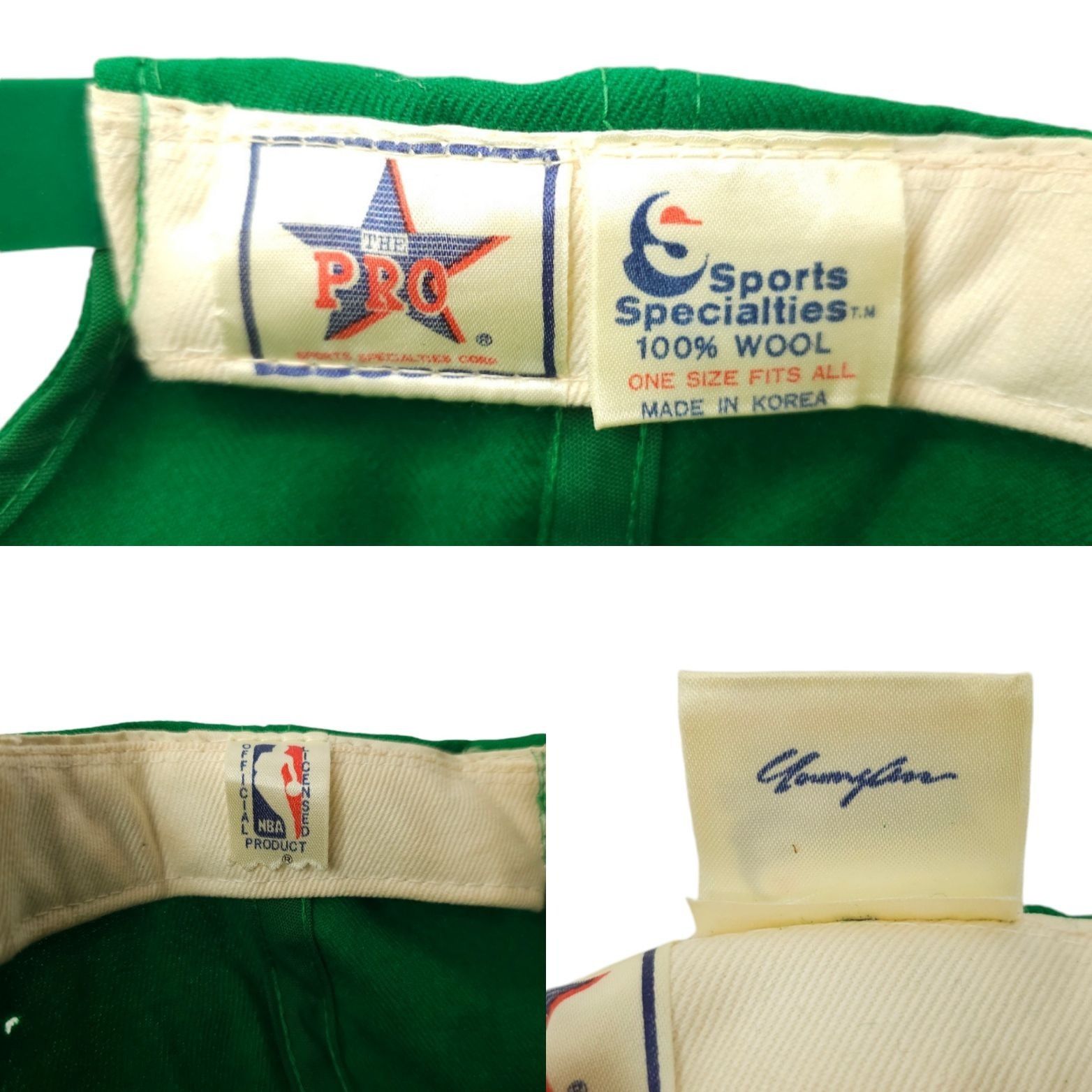 Sports Specialties Boston Celtics Script Cap Vtg 90s READ Moth Holes Snapback Size ONE SIZE - 11 Thumbnail