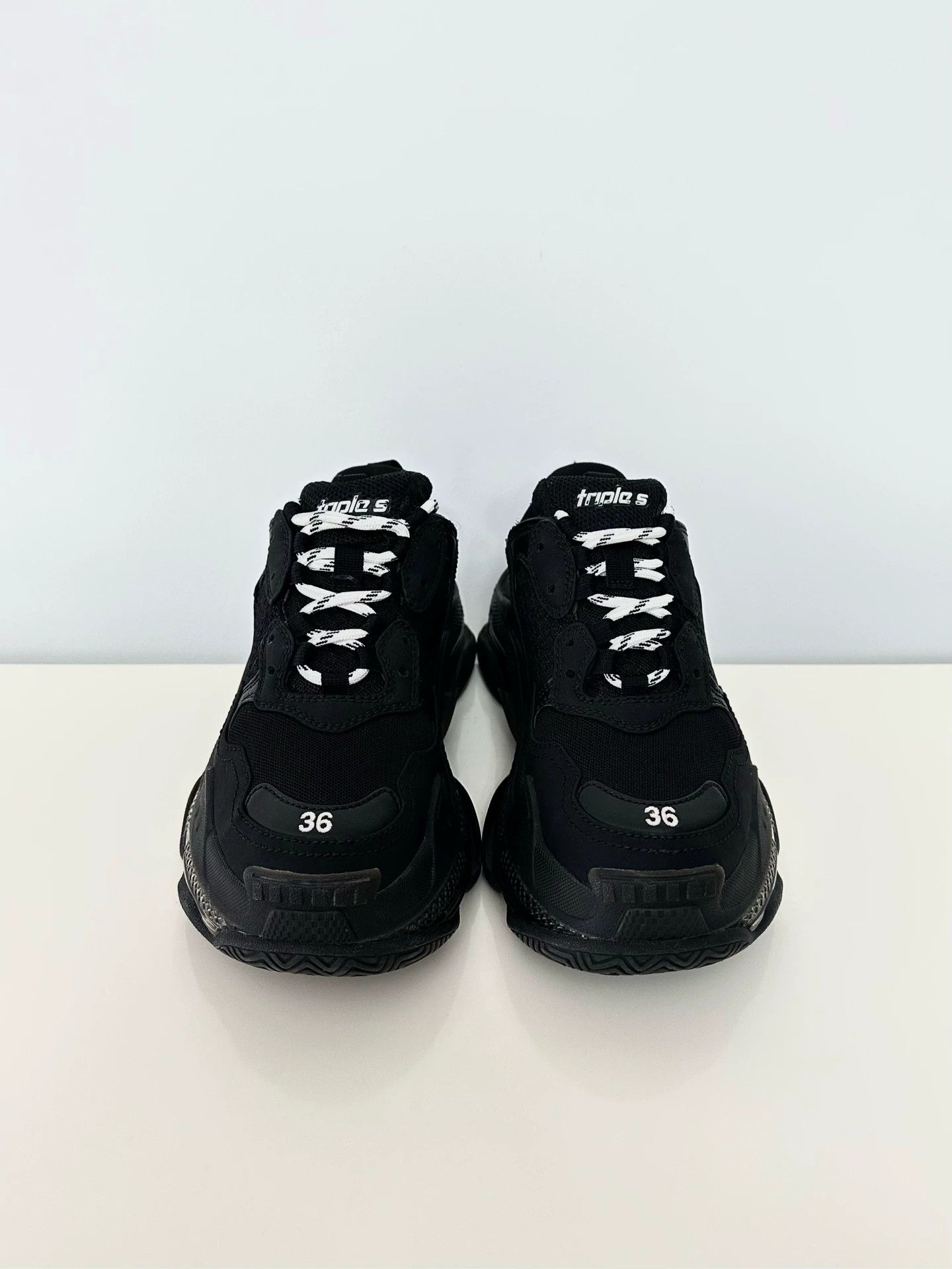 Balenciaga Balenciaga Triple S low-top women's black dad shoe Size US 5 / IT 35 - 2 Thumbnail